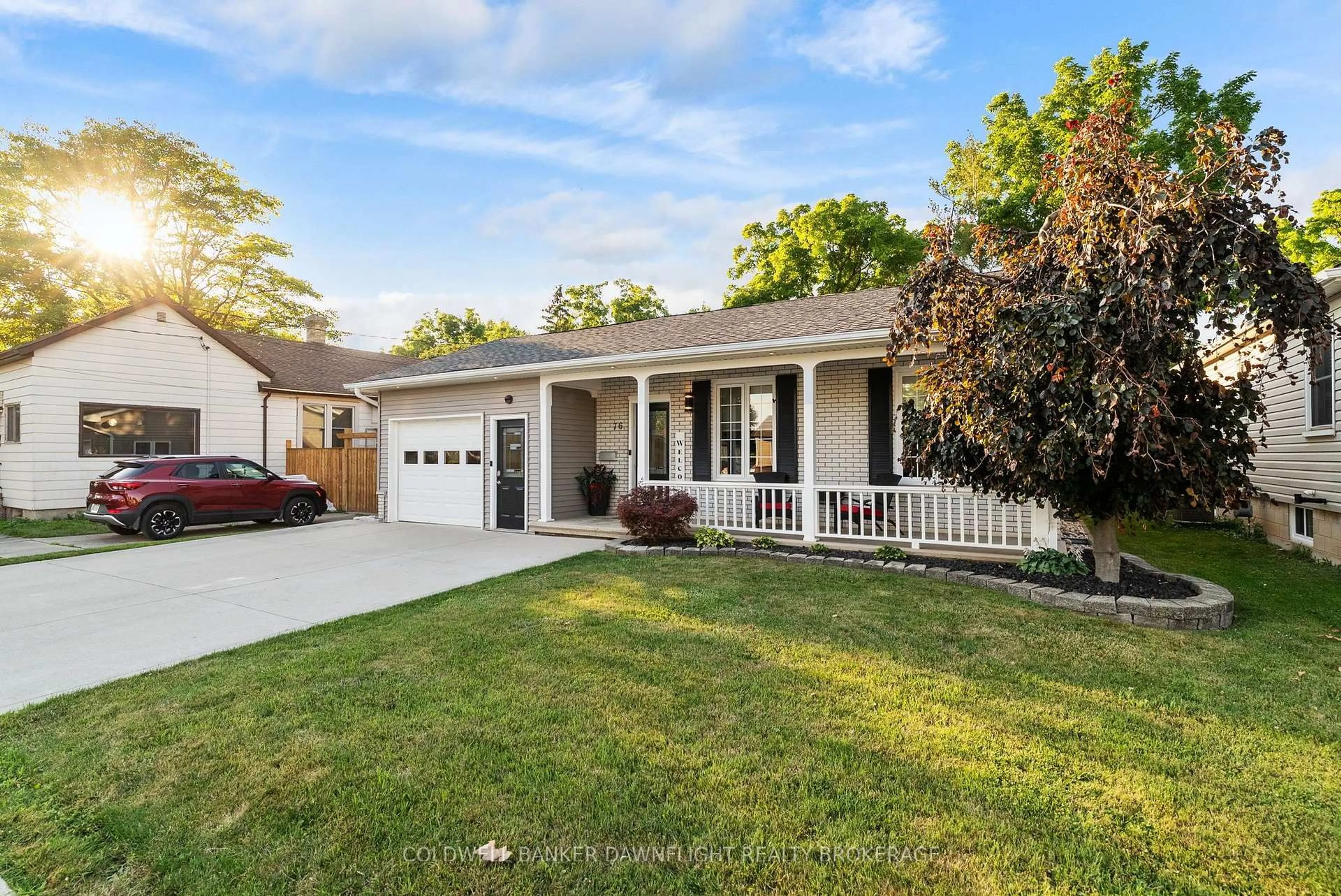 Home with vinyl exterior material, street for 76 Sanders St, South Huron Ontario N0M 1S2