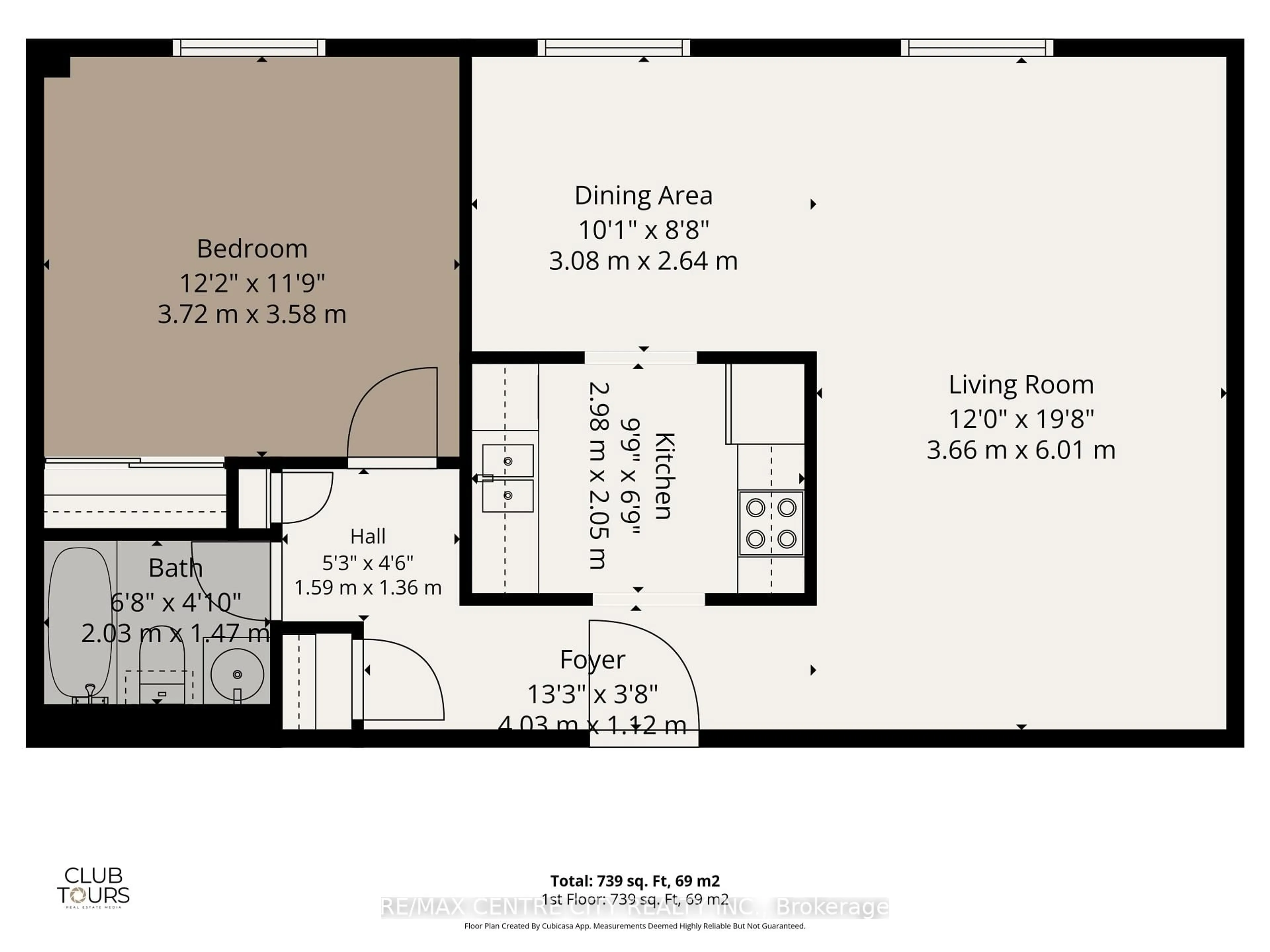 Floor plan for 440 Central Ave #605, London East Ontario N6B 2E5