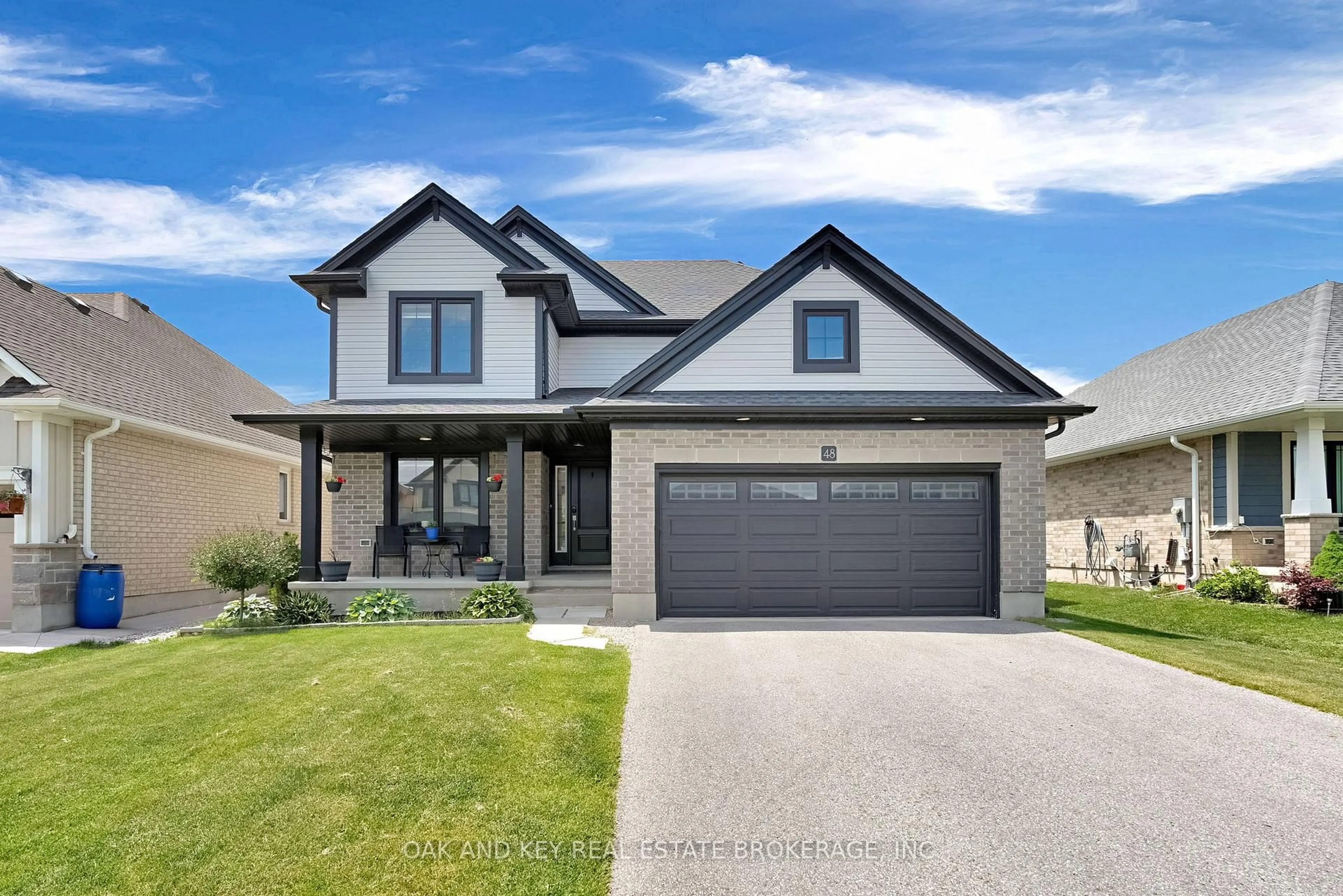 Home with vinyl exterior material, street for 48 Ambrosia Path, St. Thomas Ontario N5R 0L4