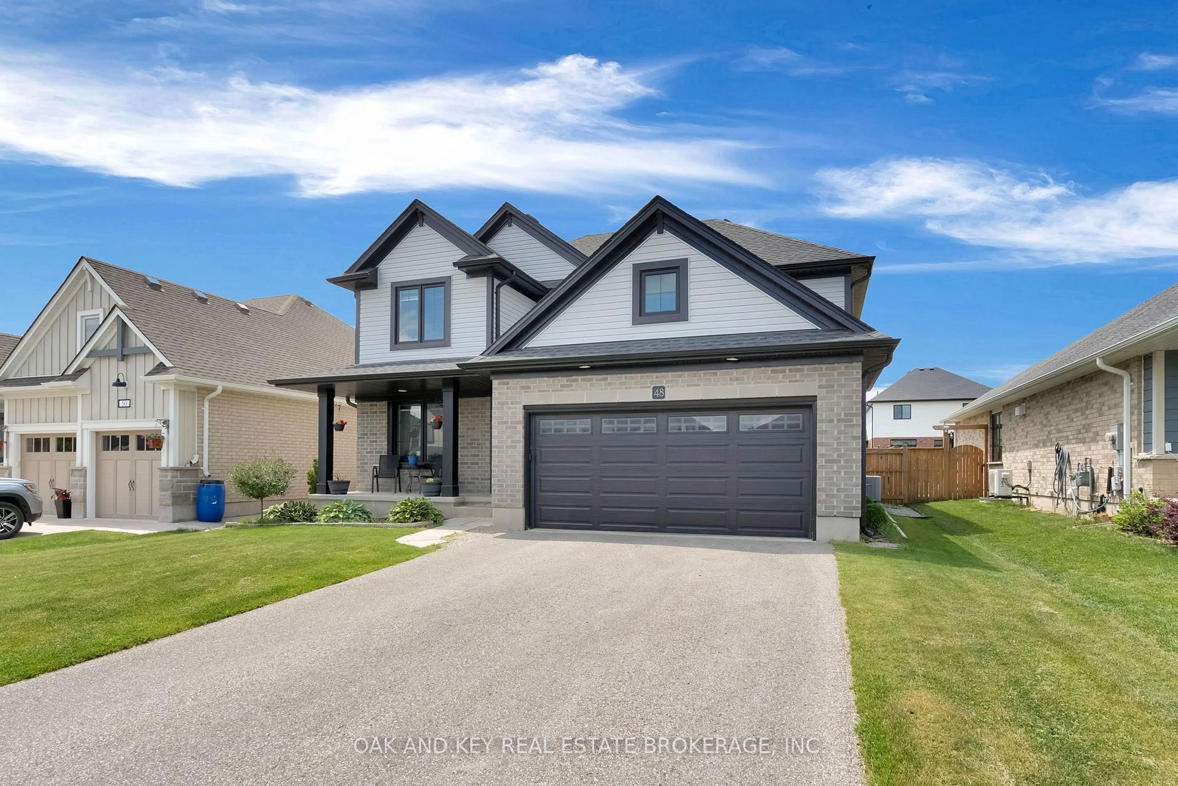 Home with vinyl exterior material, street for 48 Ambrosia Path, St. Thomas Ontario N5R 0L4