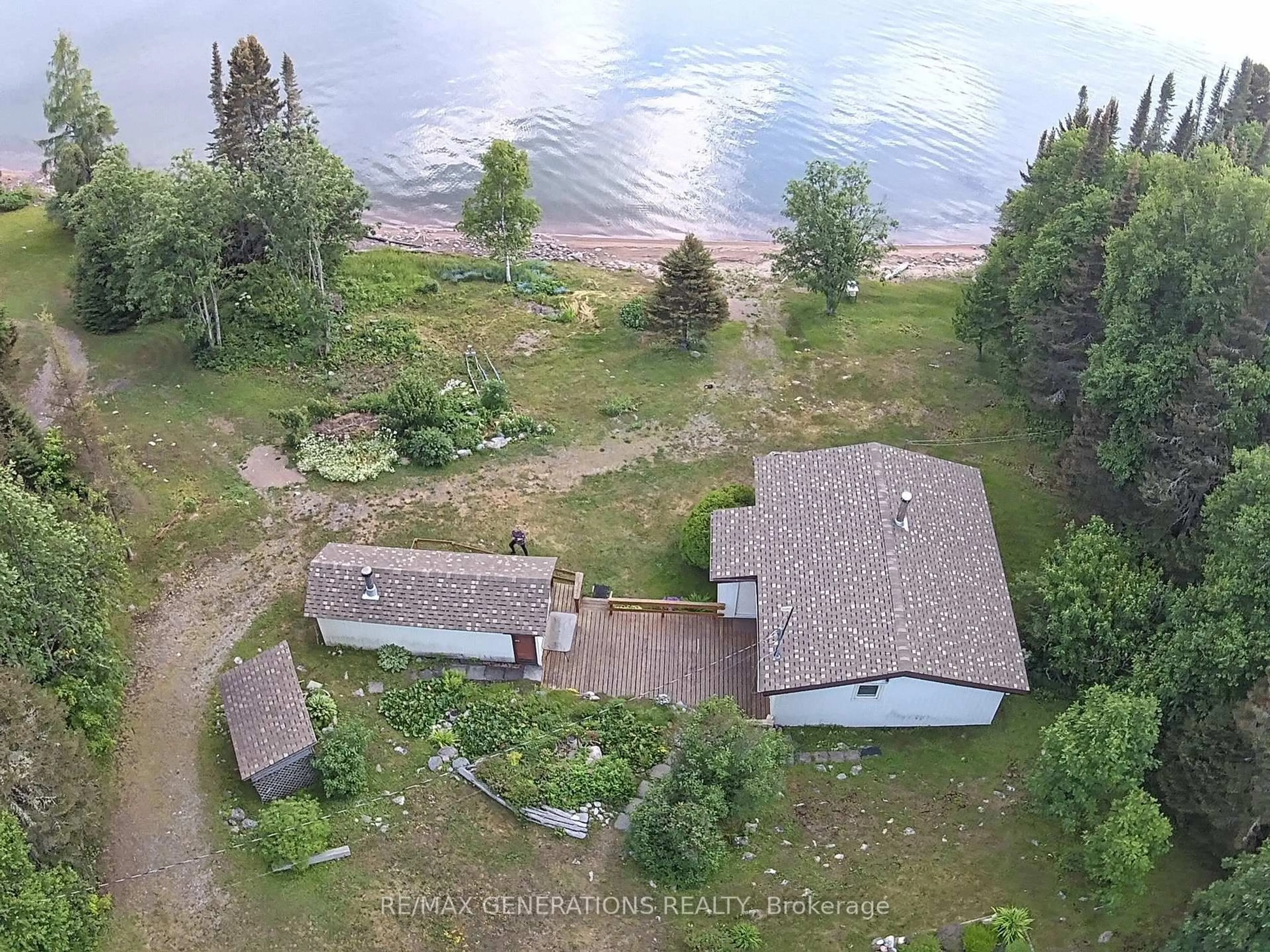 A pic from outside/outdoor area/front of a property/back of a property/a pic from drone, water/lake/river/ocean view for 229 Lakeshore Rd, Thunder Bay Remote Area Ontario P0T 2R0