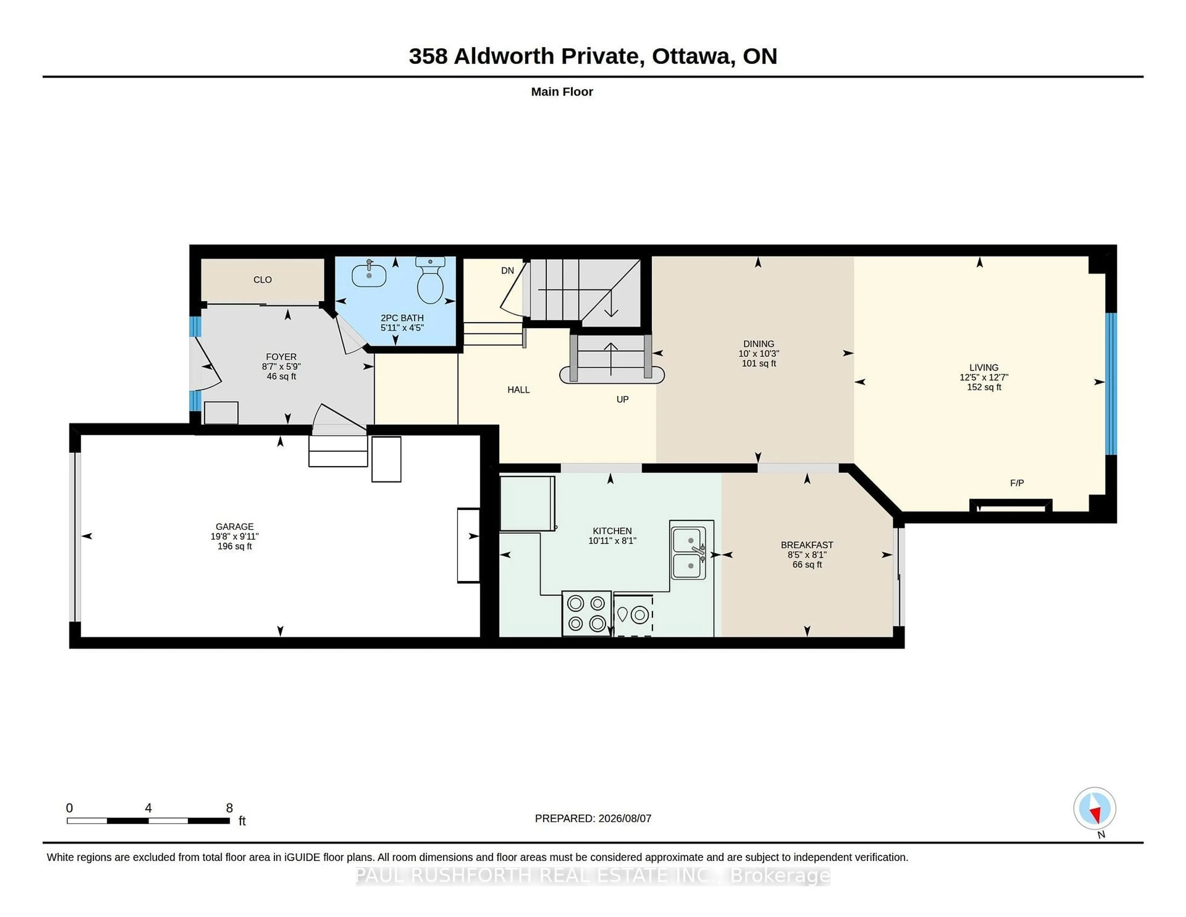 Floor plan for 358 Aldworth Private, Stittsville Ontario K2S 0M9
