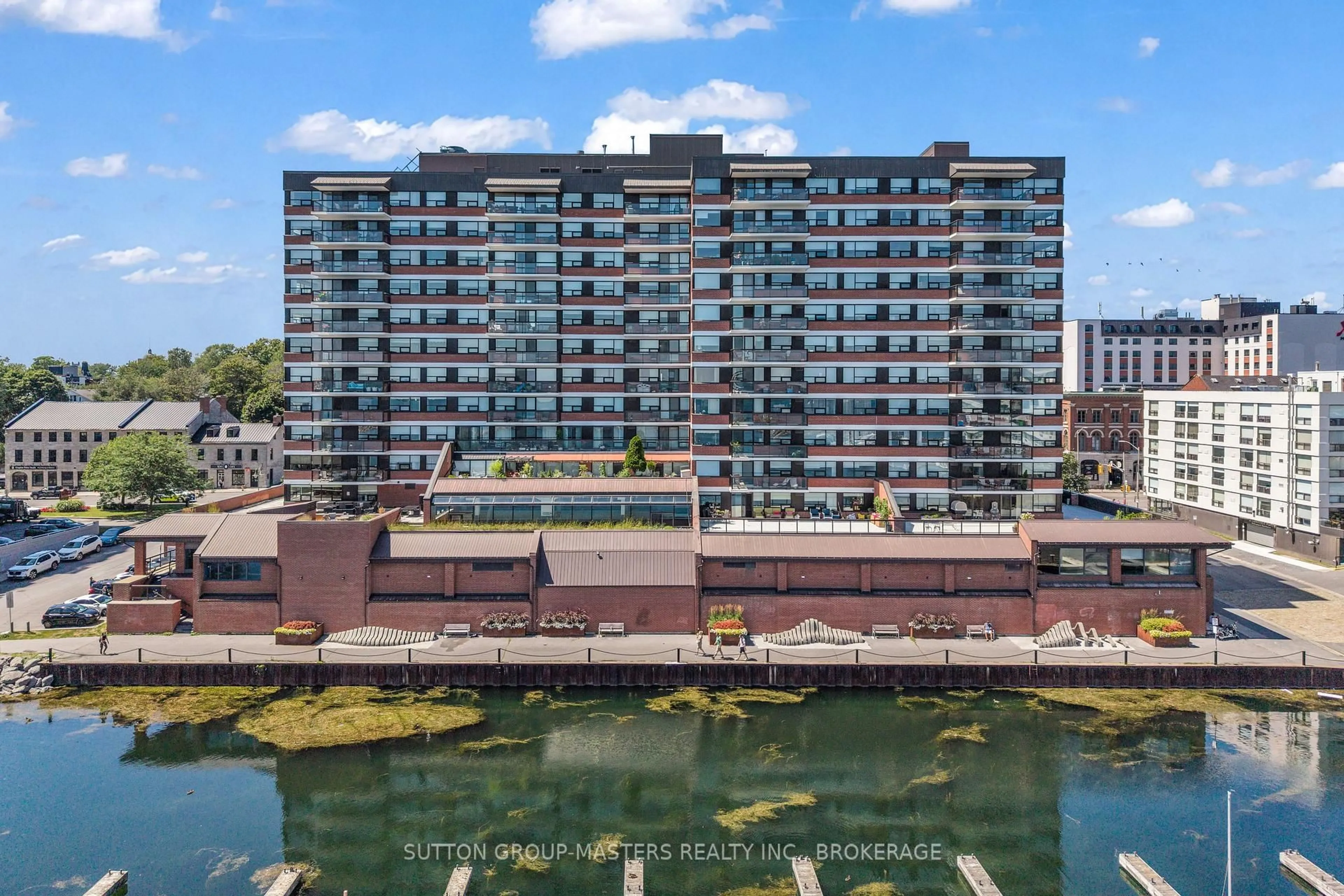 A pic from outside/outdoor area/front of a property/back of a property/a pic from drone, water/lake/river/ocean view for 165 Ontario St #801, Kingston Ontario K7L 2Y6