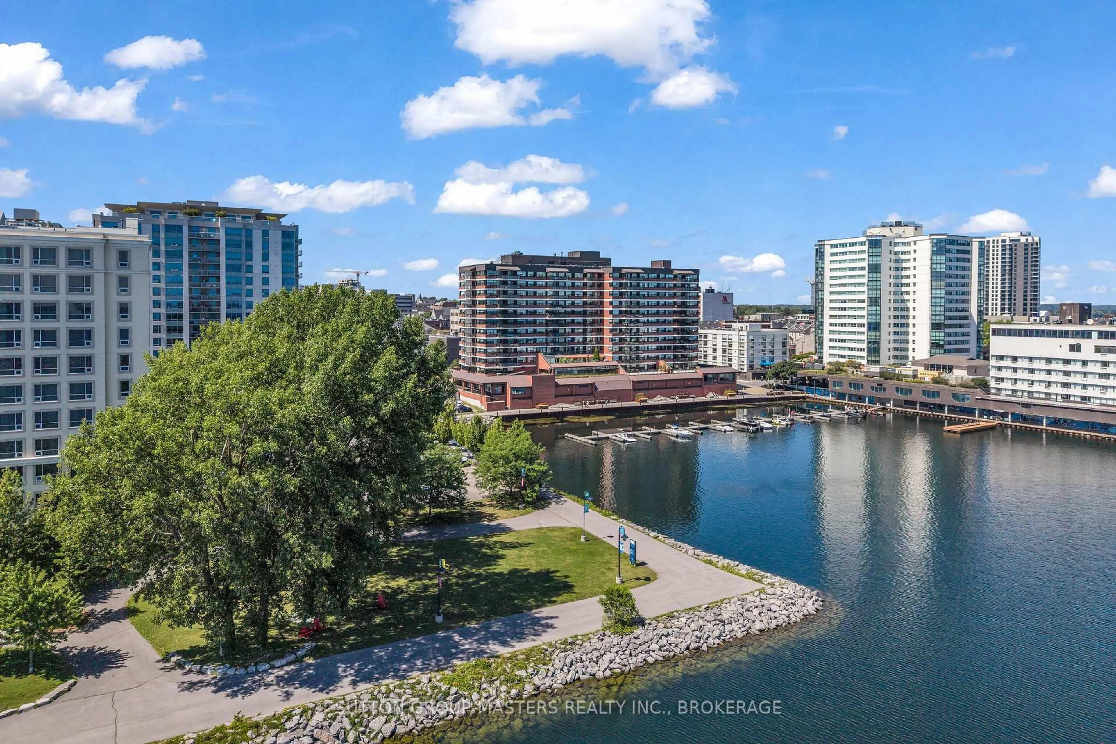 A pic from outside/outdoor area/front of a property/back of a property/a pic from drone, water/lake/river/ocean view for 165 Ontario St #801, Kingston Ontario K7L 2Y6