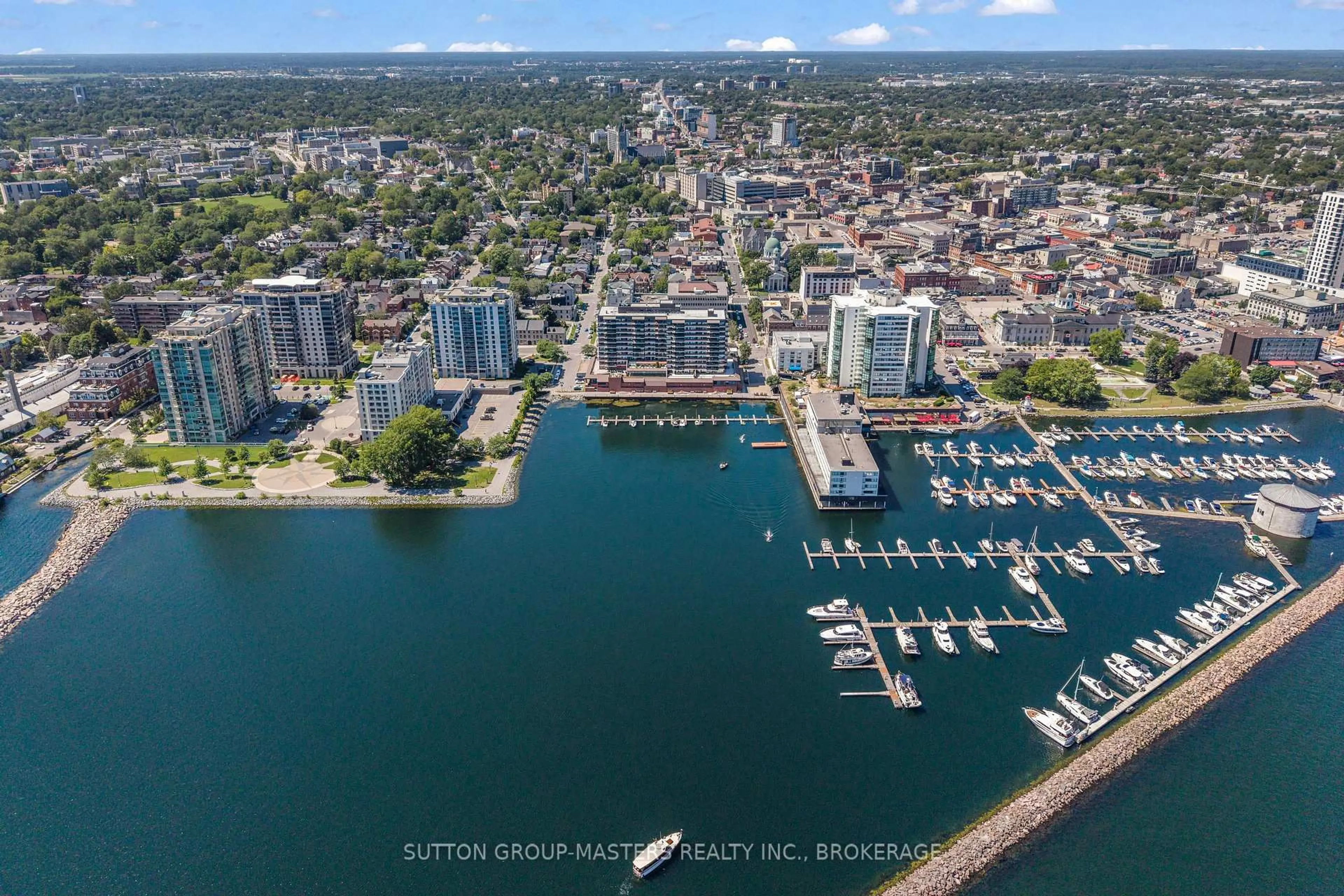 A pic from outside/outdoor area/front of a property/back of a property/a pic from drone, water/lake/river/ocean view for 165 Ontario St #801, Kingston Ontario K7L 2Y6