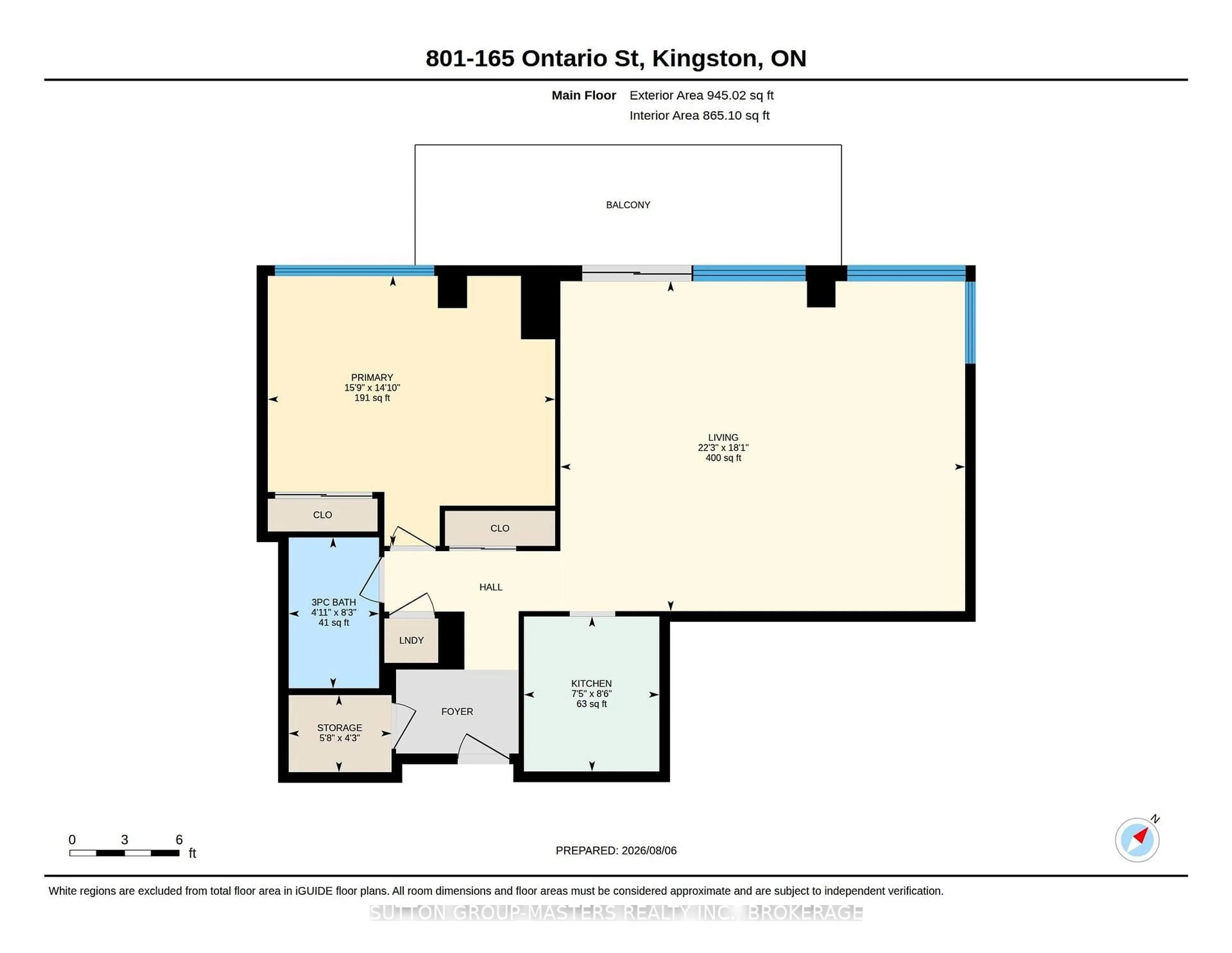 Floor plan for 165 Ontario St #801, Kingston Ontario K7L 2Y6