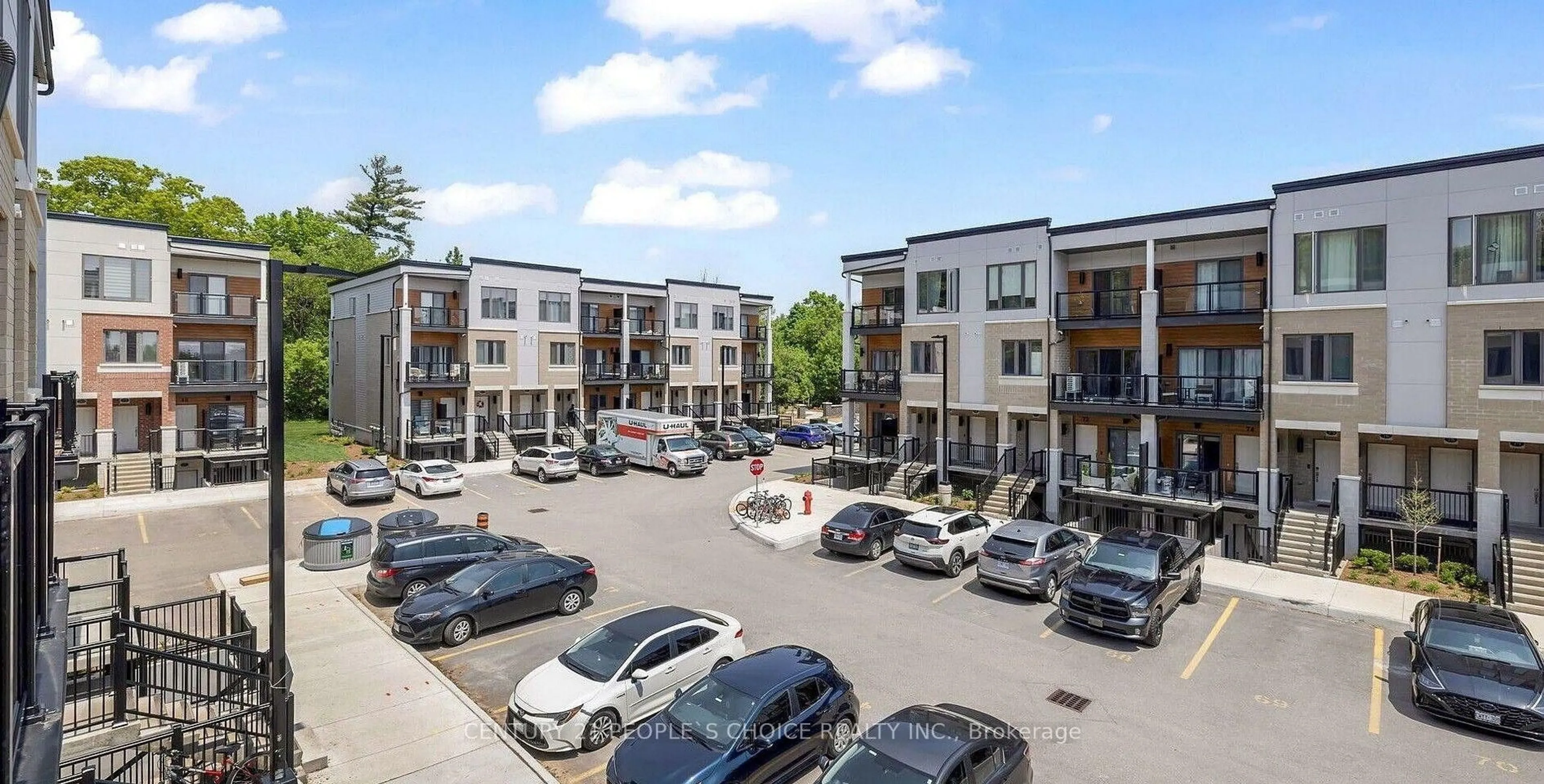 A pic from outside/outdoor area/front of a property/back of a property/a pic from drone, city buildings view from balcony for 25 Isherwood Ave #C 43, Cambridge Ontario N1R 0E2