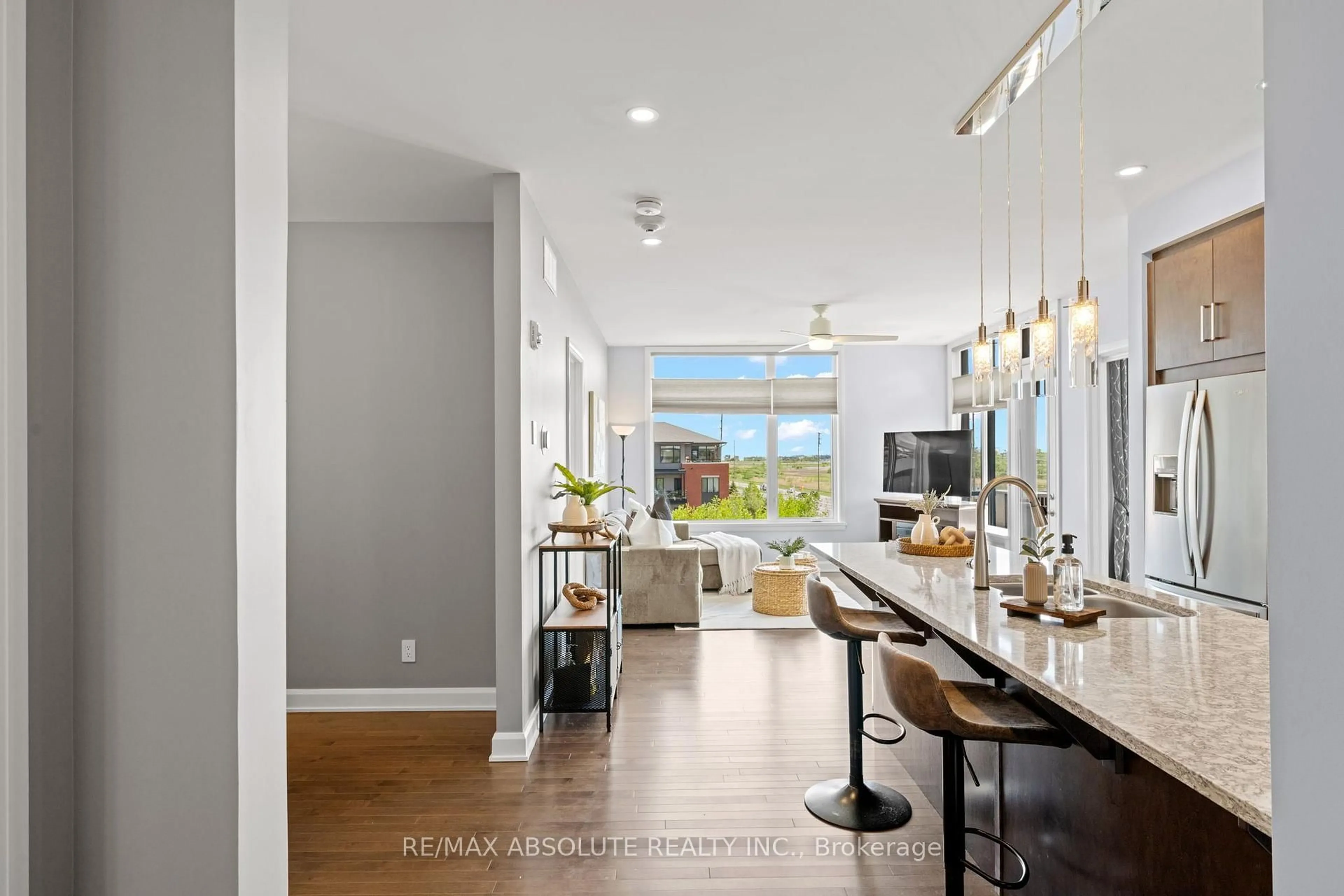 Open concept kitchen, ceramic/tile floor for 170 Boundstone Way #304, Ottawa Ontario K2T 0M8