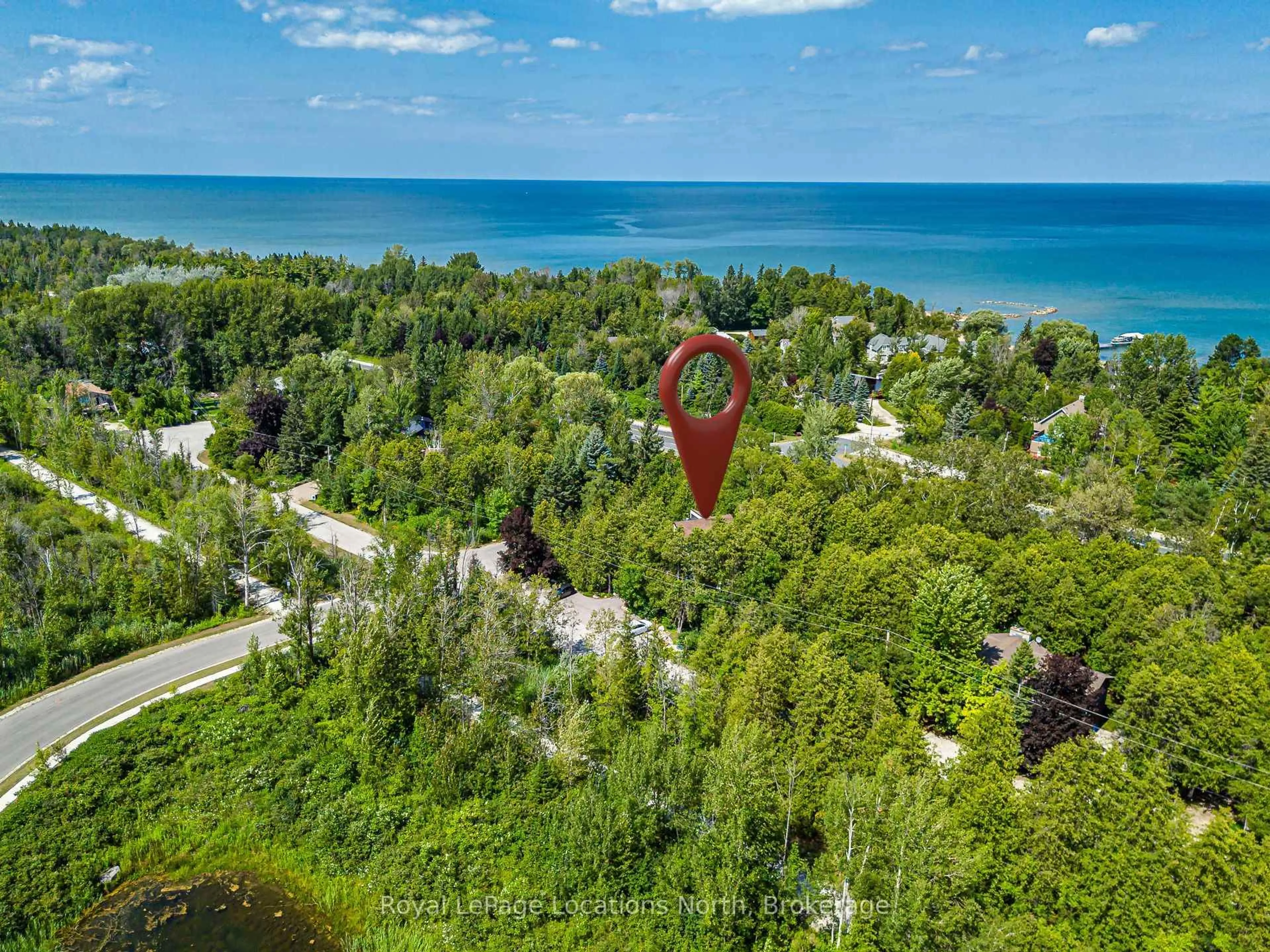 A pic from outside/outdoor area/front of a property/back of a property/a pic from drone, water/lake/river/ocean view for 157 Woodland Park Rd, Blue Mountains Ontario N0H 1J0