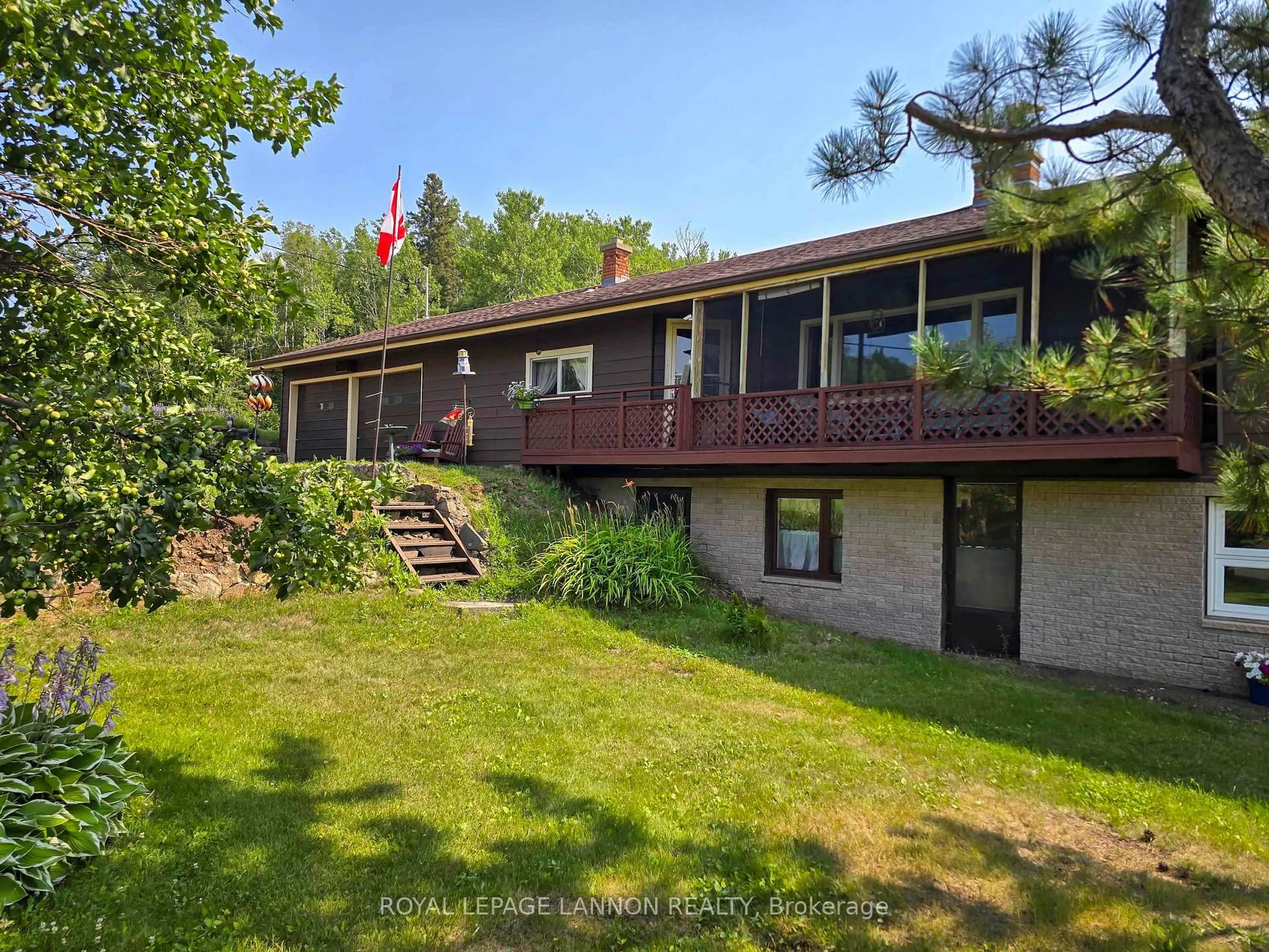 A pic from outside/outdoor area/front of a property/back of a property/a pic from drone, unknown for 5140 Hwy 11/17, Conmee Ontario P7K 0H7