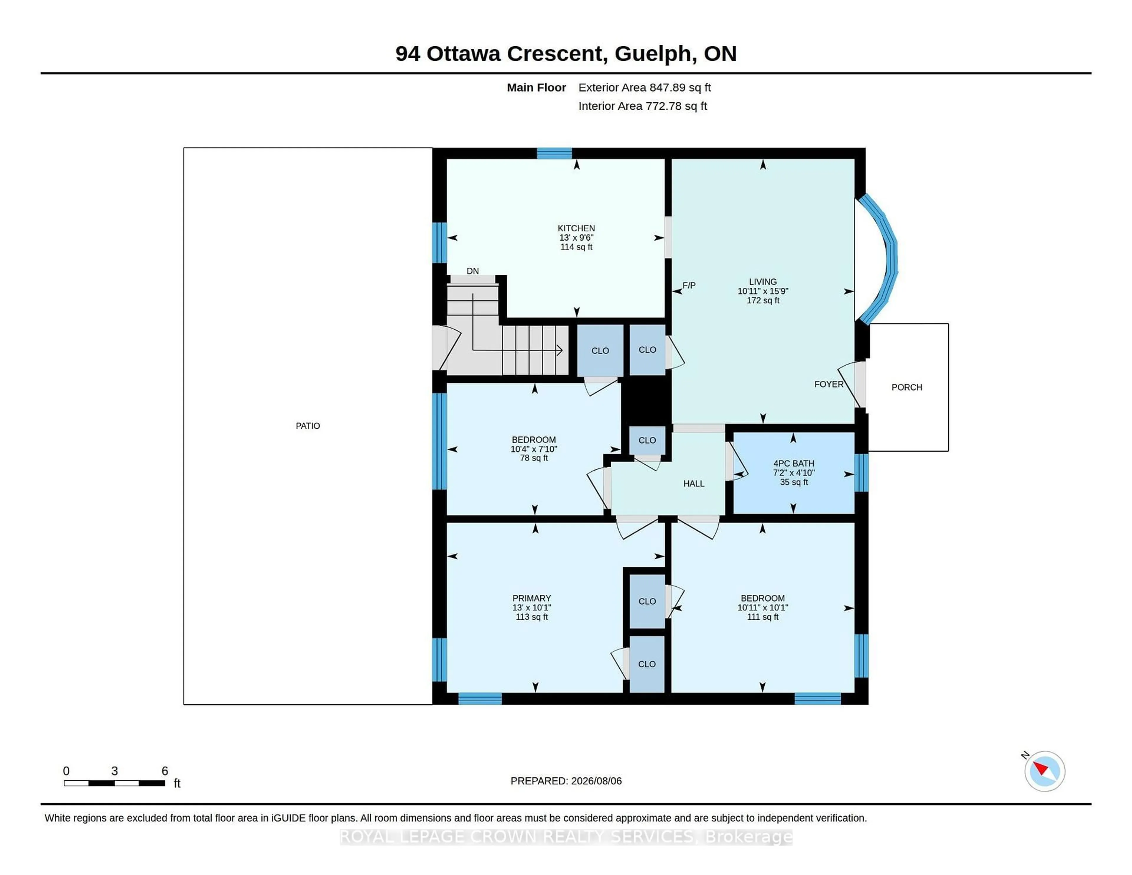 Floor plan for 94 Ottawa Cres, Guelph Ontario N1E 2A9
