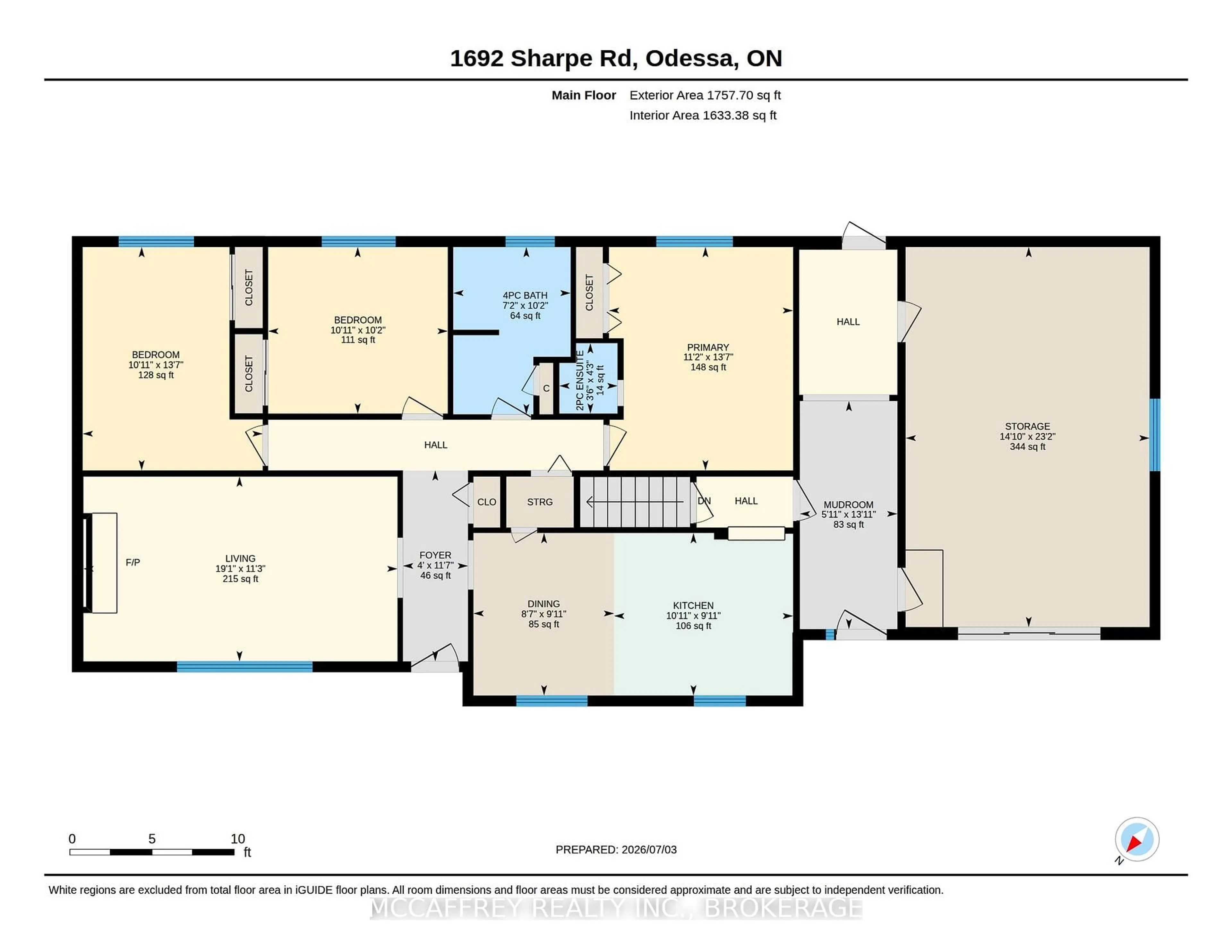 Floor plan for 1692 Sharpe Rd, Bissett Creek Ontario K0H 2H0