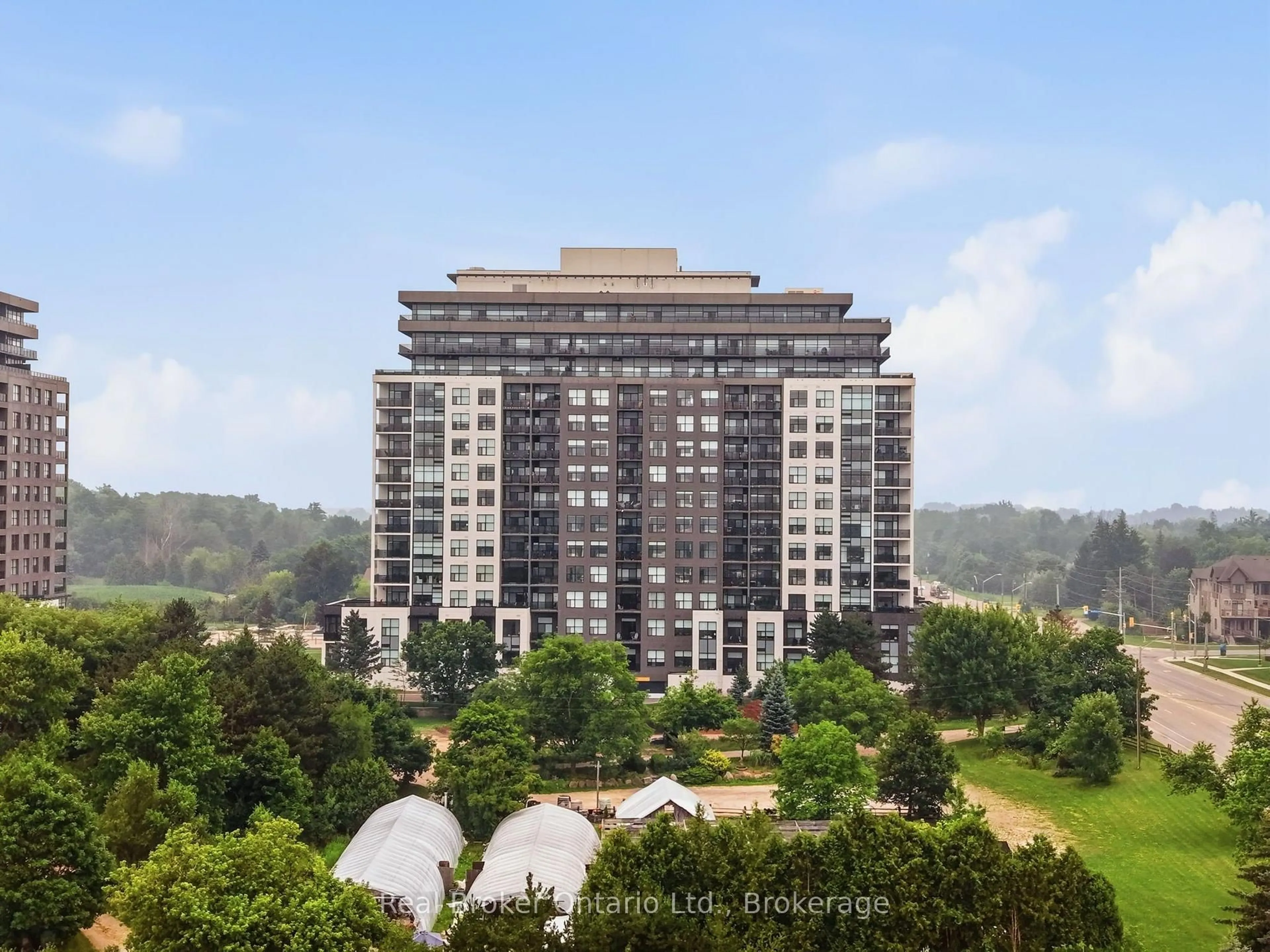 A pic from outside/outdoor area/front of a property/back of a property/a pic from drone, city buildings view from balcony for 1878 Gordon St #705, Guelph Ontario N1L 0P4