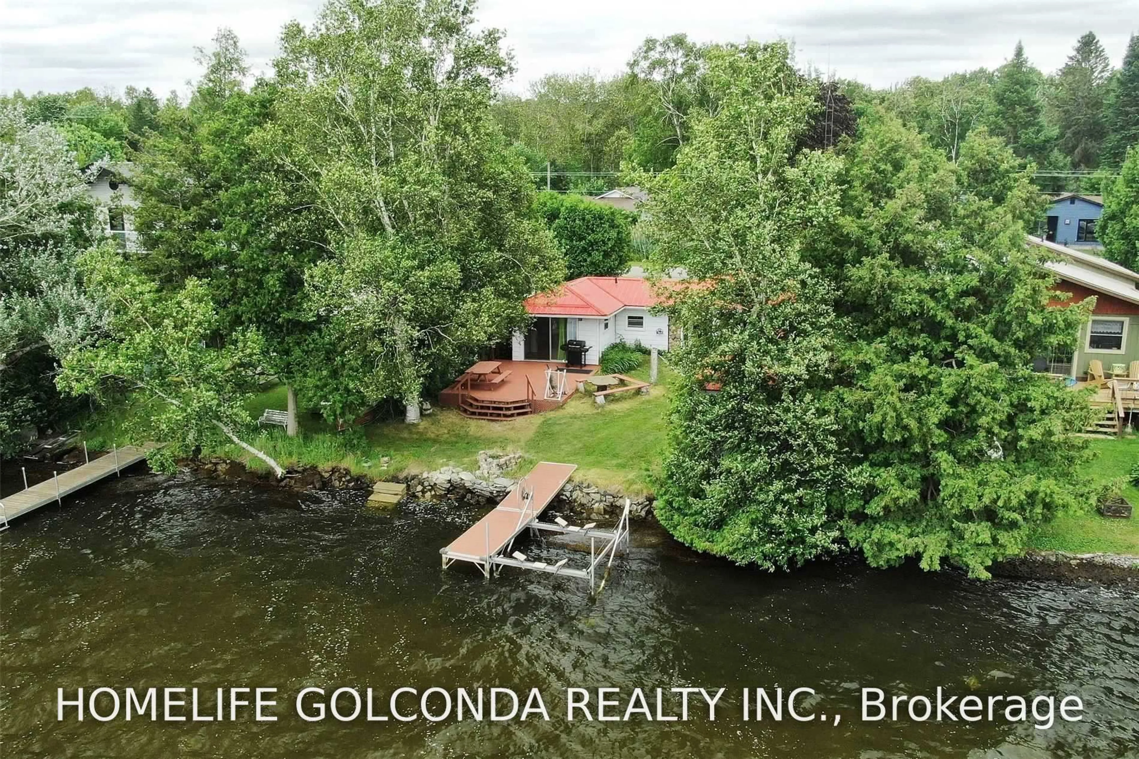 A pic from outside/outdoor area/front of a property/back of a property/a pic from drone, water/lake/river/ocean view for 34 Antiquary Rd, Kawartha Lakes Ontario K0M 2B0
