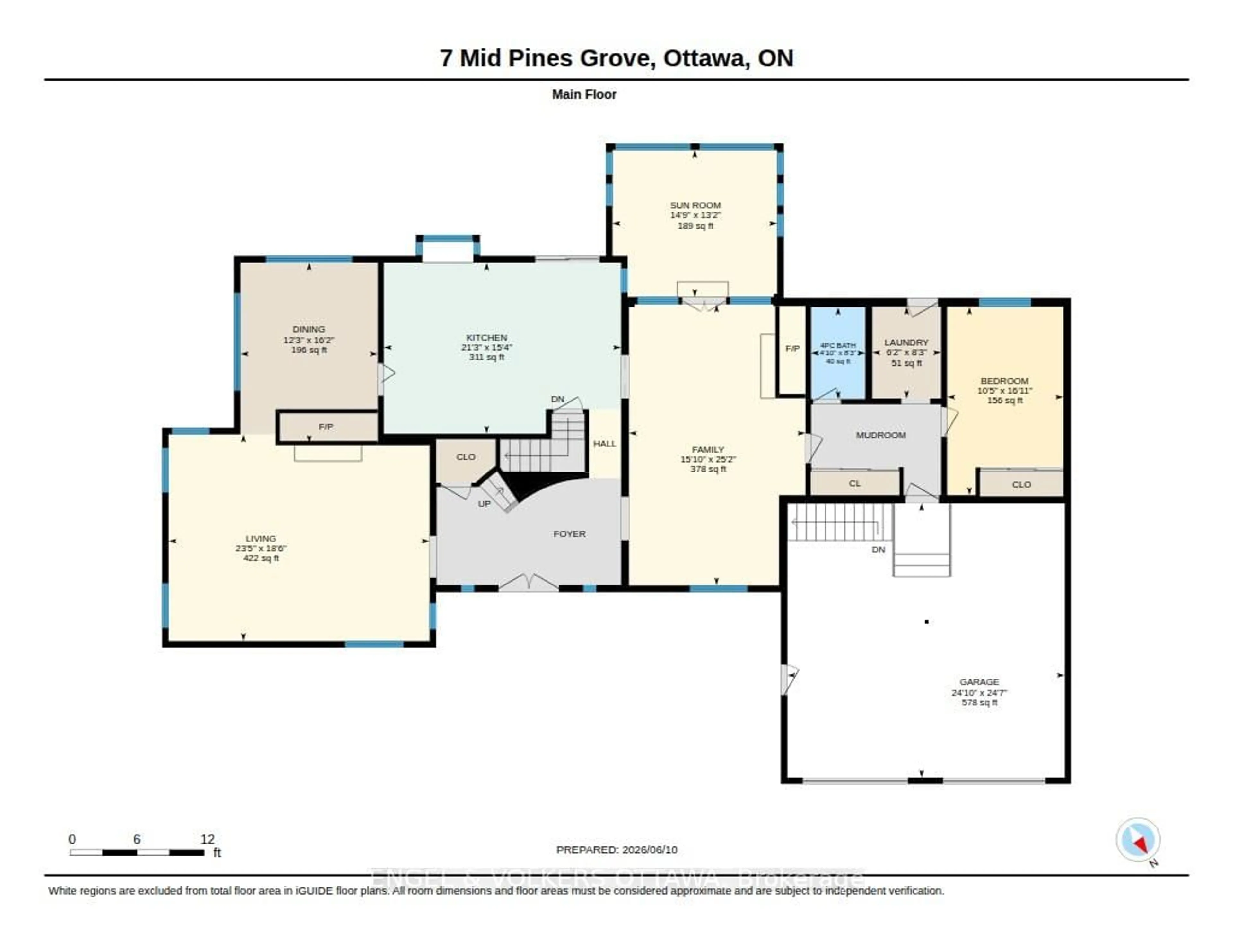 Floor plan for 7 Mid Pines Grve, Ottawa Ontario K2R 1B7