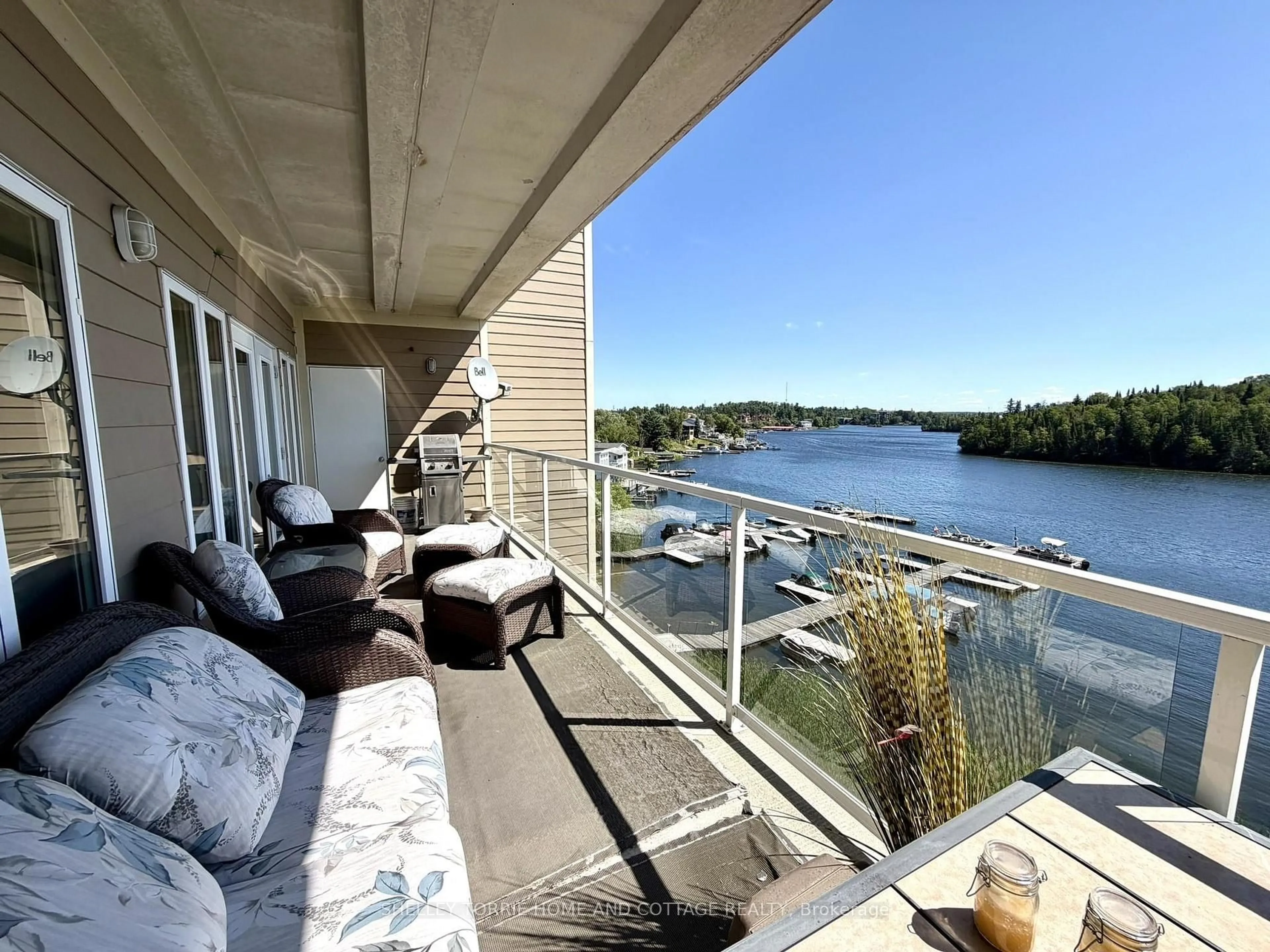 Balcony in the apartment, water/lake/river/ocean view for 5 Bay Rd, Kenora Ontario P9N 3P3