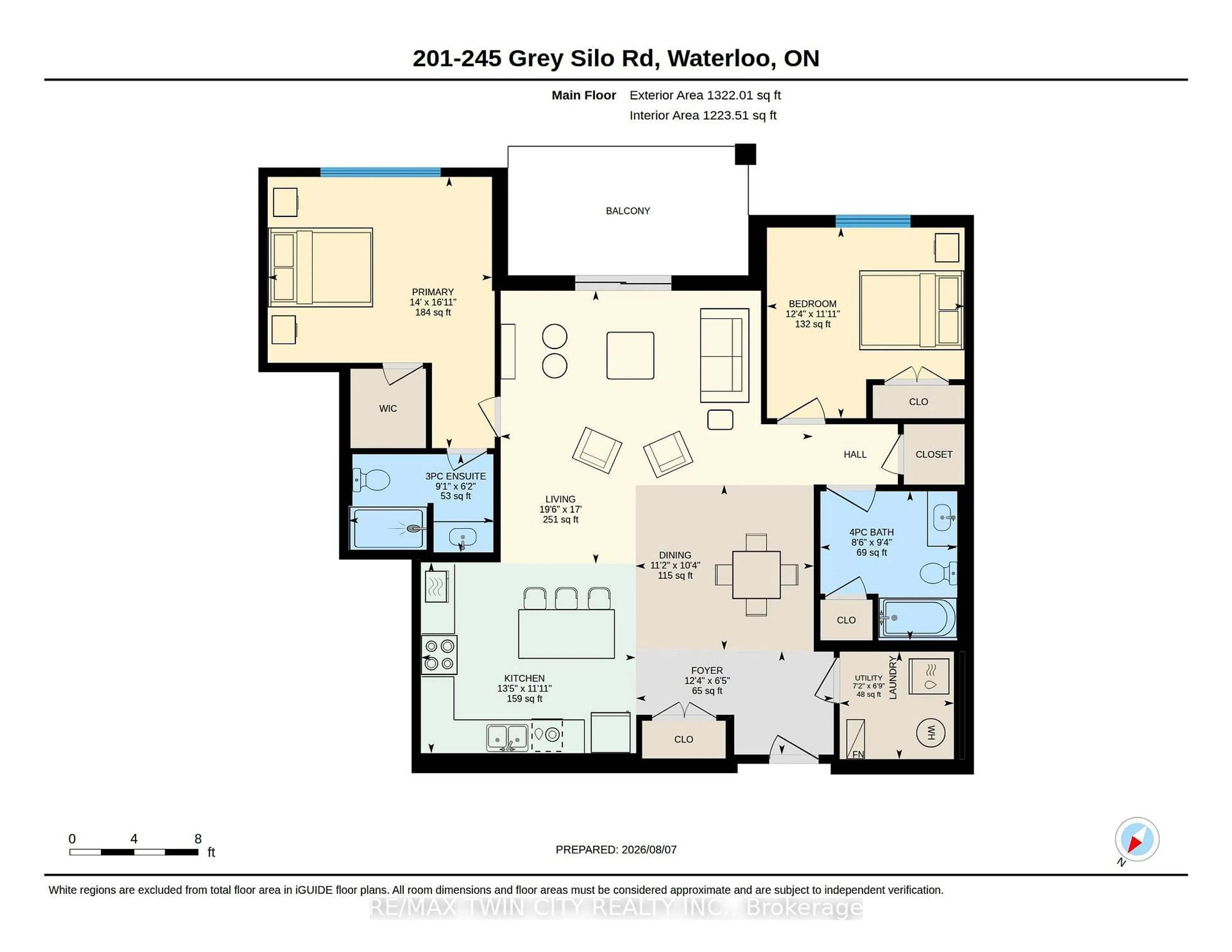 Floor plan for 245 Grey Silo Rd #201, Waterloo Ontario N2K 0G6