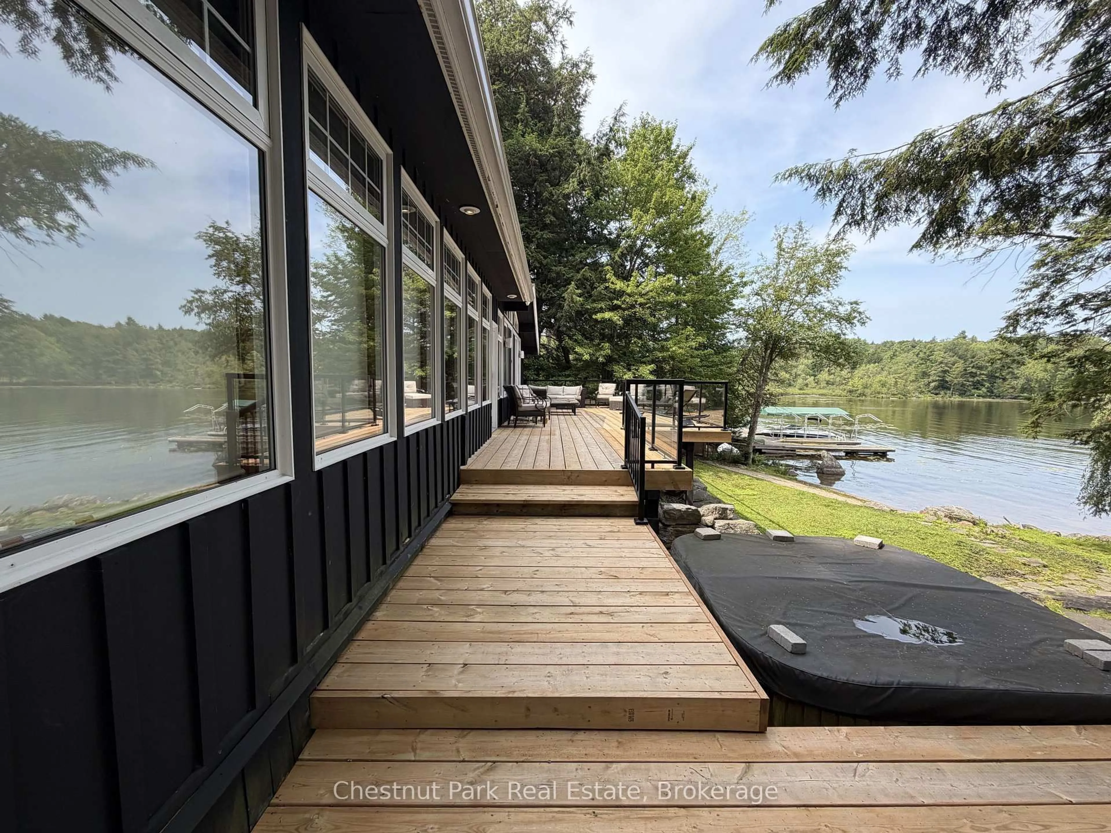 Patio, water/lake/river/ocean view for 1002 Ahmic Dr, Muskoka Lakes Ontario P0B 1G0