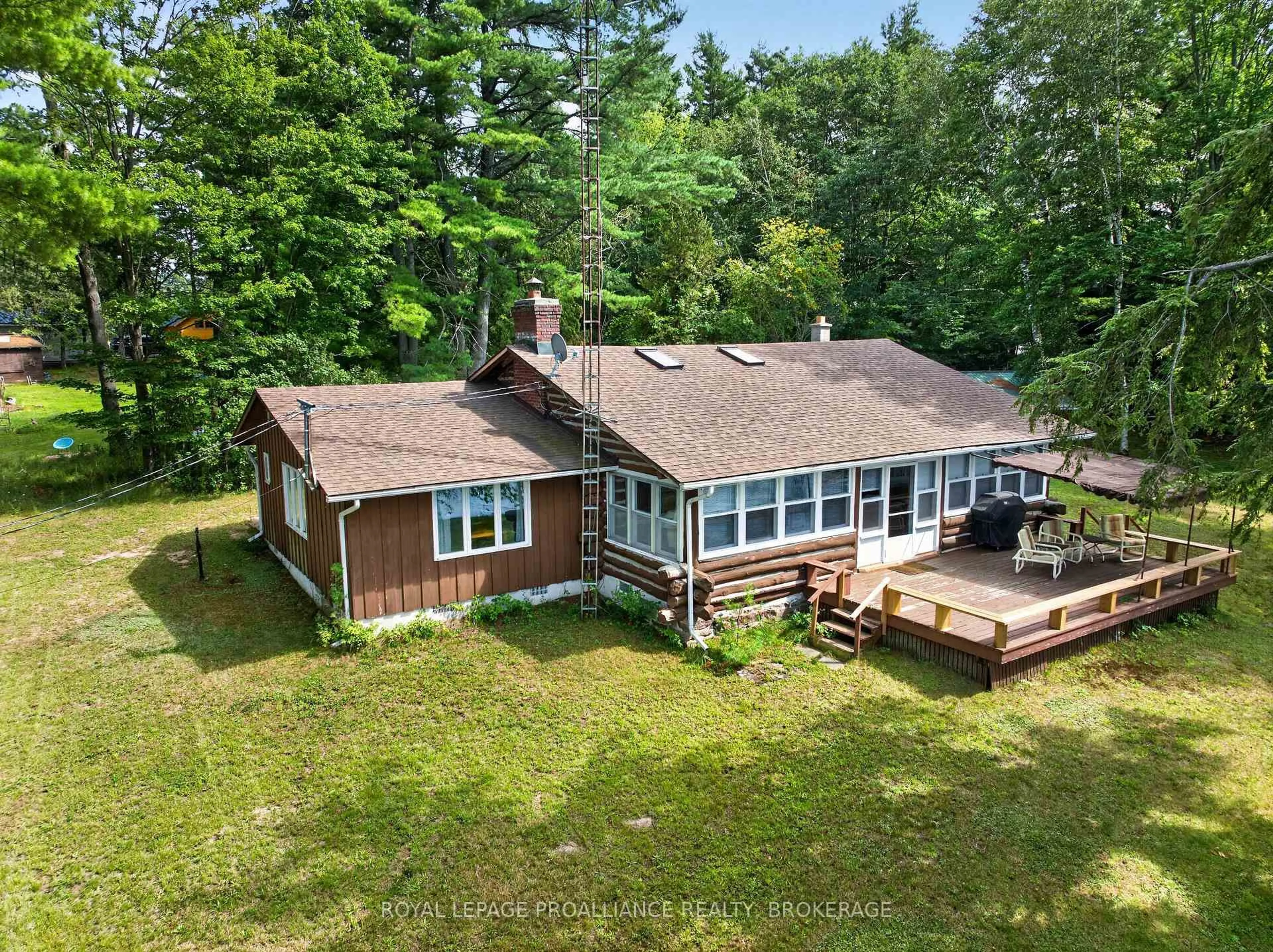 A pic from outside/outdoor area/front of a property/back of a property/a pic from drone, water/lake/river/ocean view for 37 Barrel Point Rd, Rideau Lakes Ontario K0G 1E0