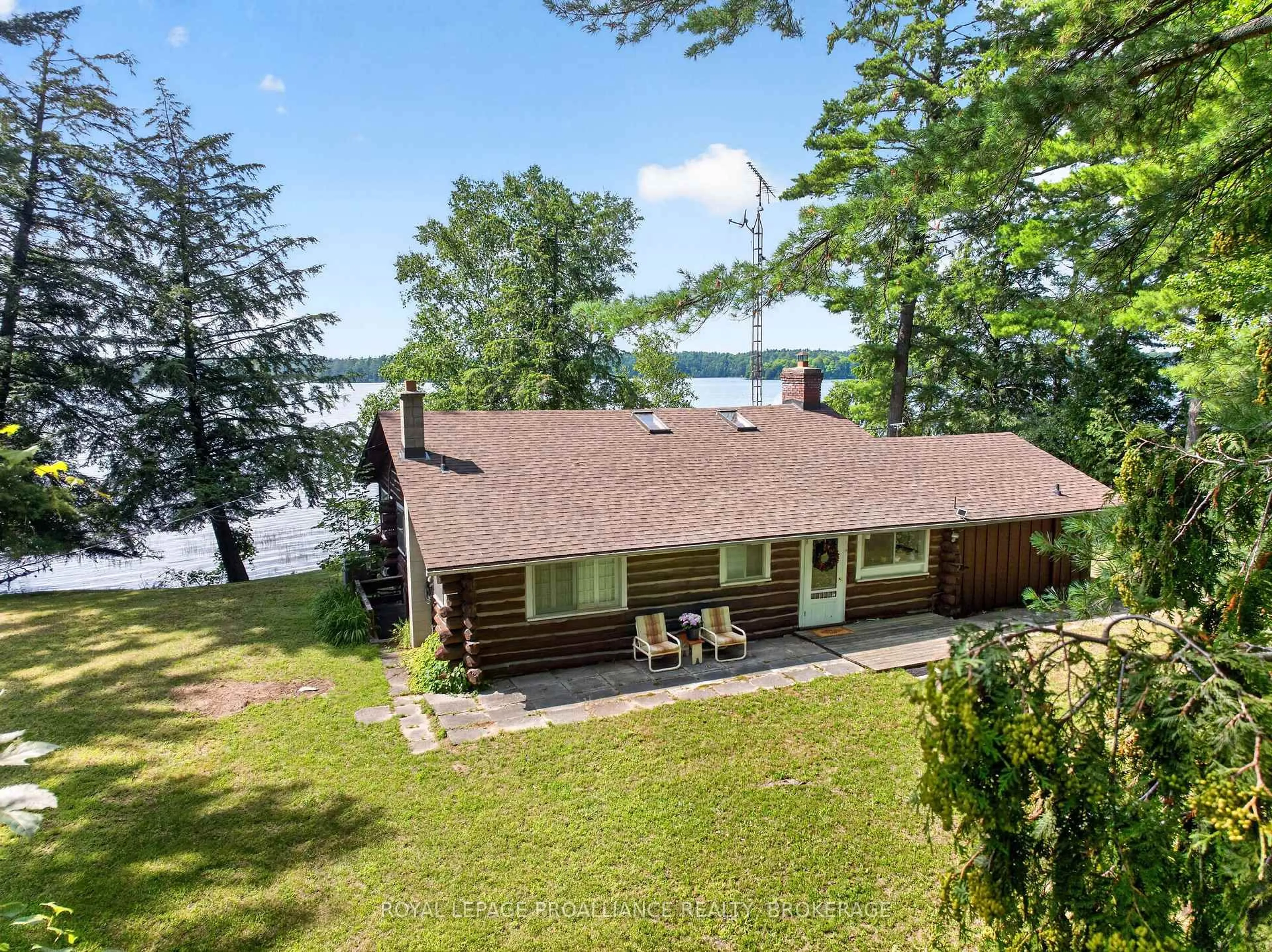 A pic from outside/outdoor area/front of a property/back of a property/a pic from drone, water/lake/river/ocean view for 37 Barrel Point Rd, Rideau Lakes Ontario K0G 1E0