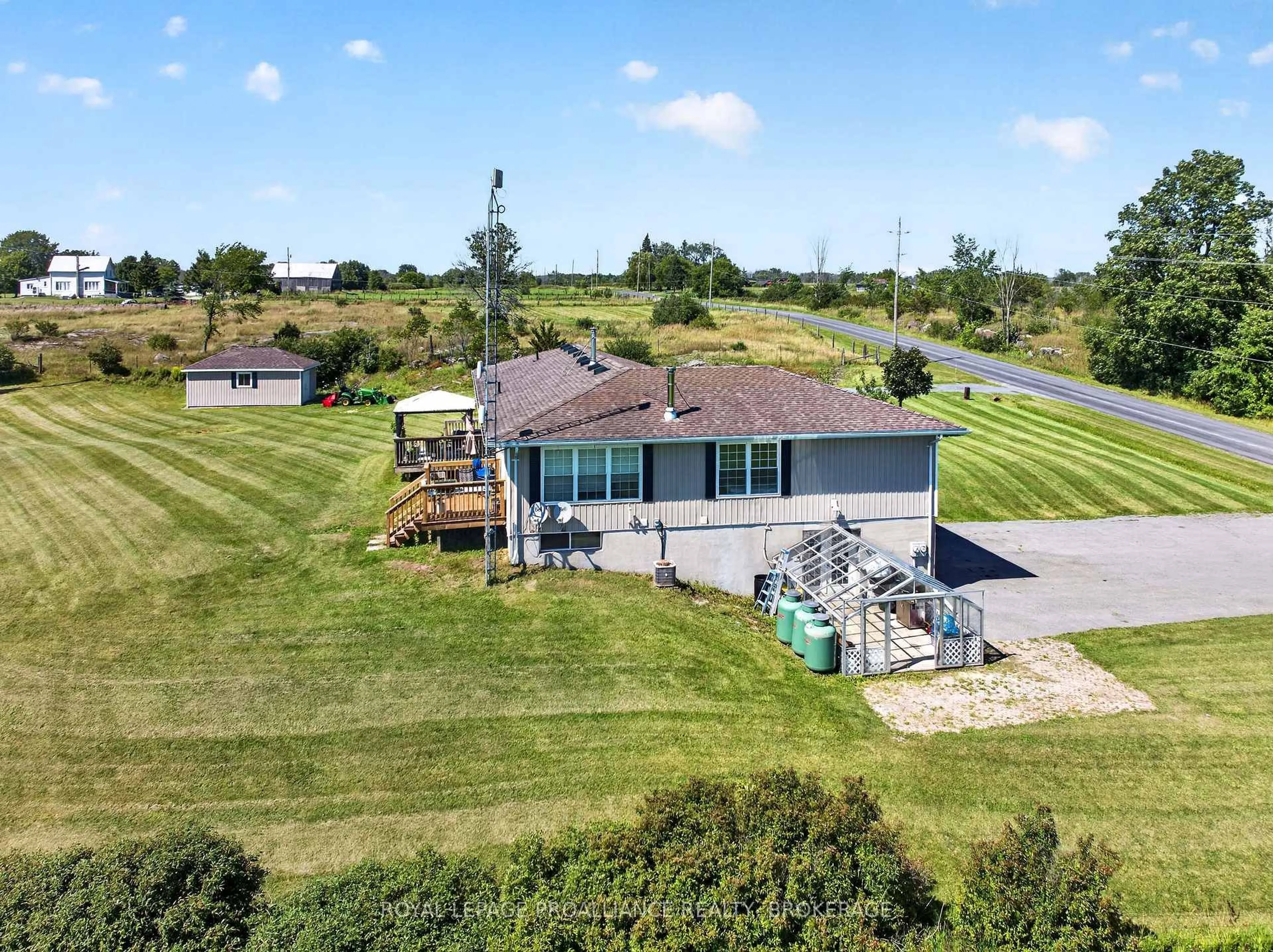 A pic from outside/outdoor area/front of a property/back of a property/a pic from drone, water/lake/river/ocean view for 2270 Hitchcock Rd, Wolfe Island Ontario K0H 2Y0