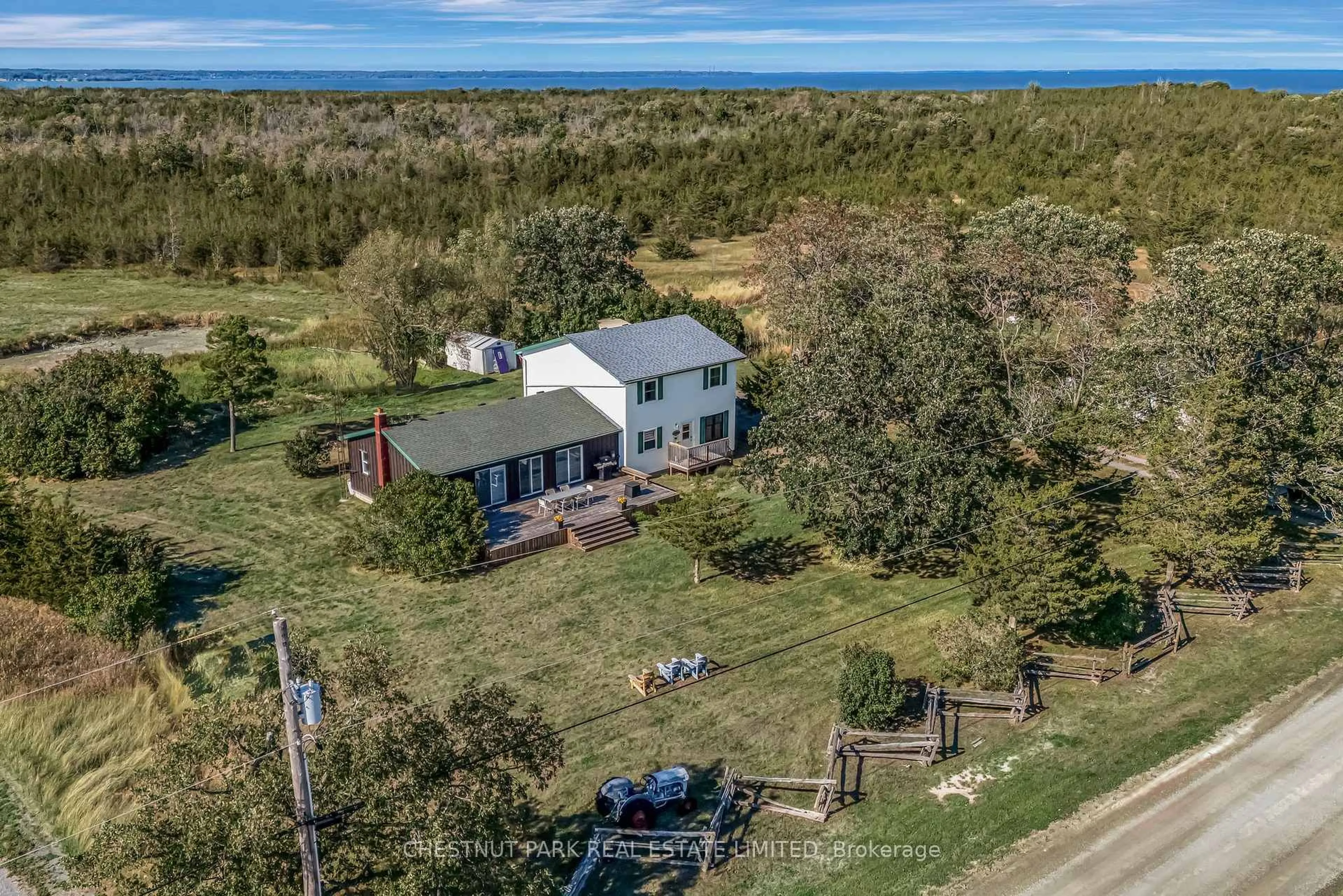 A pic from outside/outdoor area/front of a property/back of a property/a pic from drone, water/lake/river/ocean view for 1253 Babylon Rd, Prince Edward County Ontario K0K 2T0