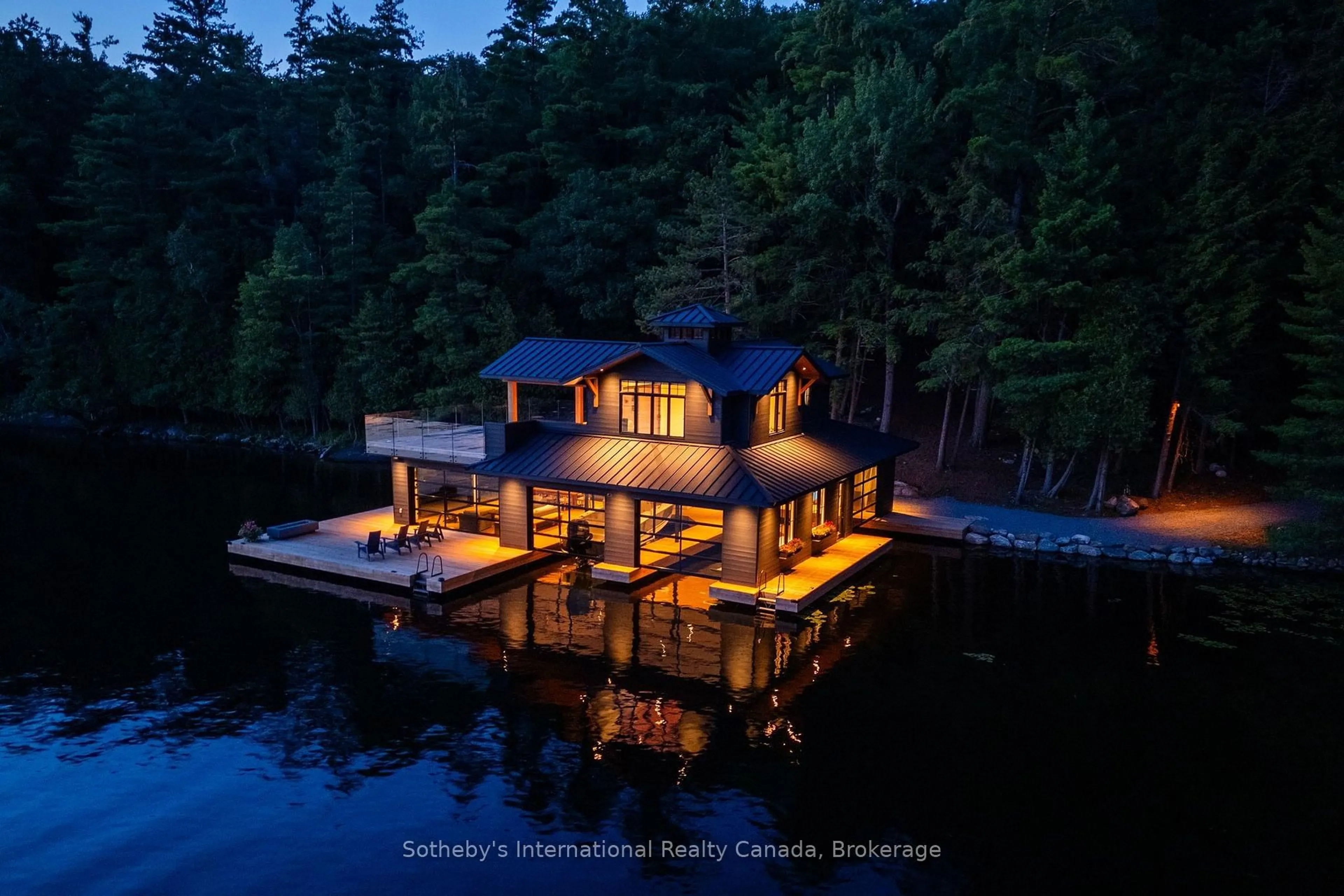 A pic from outside/outdoor area/front of a property/back of a property/a pic from drone, water/lake/river/ocean view for 1097 Armstrong Point Rd, Muskoka Lakes Ontario P0B 1J0