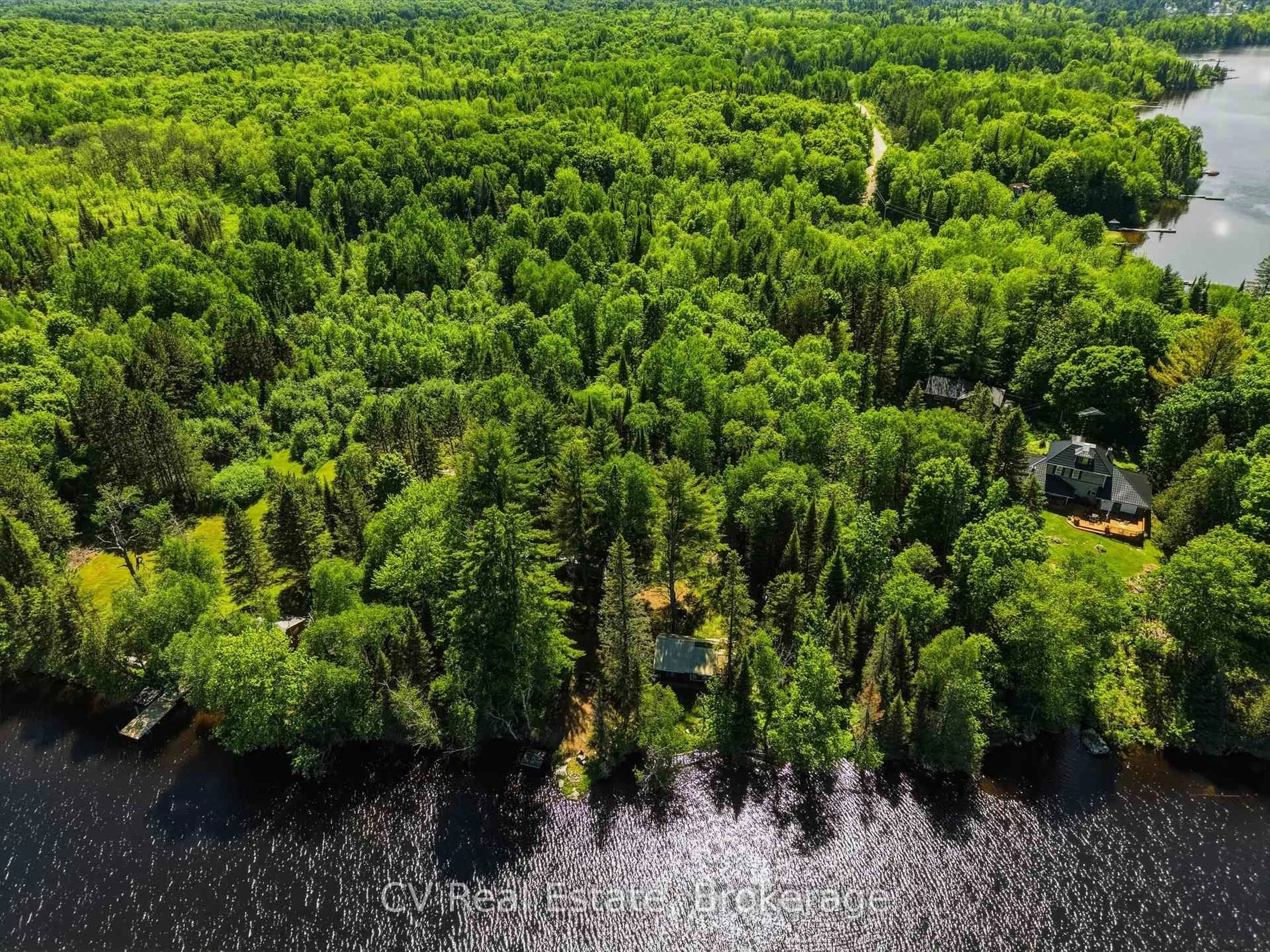 A pic from outside/outdoor area/front of a property/back of a property/a pic from drone, forest/trees view for 109 Black Bear Rd, Magnetawan Ontario P0A 1P0