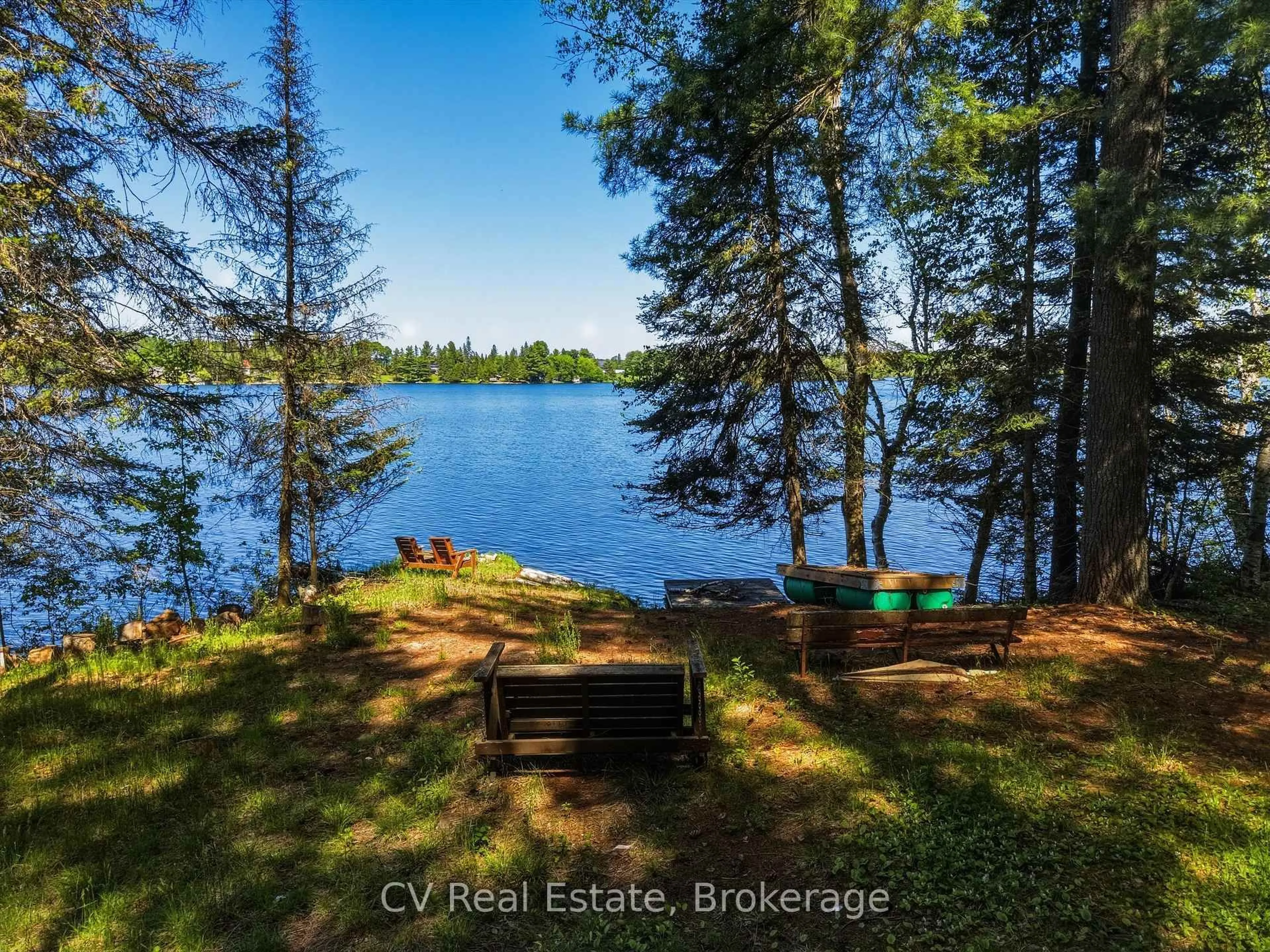 A pic from outside/outdoor area/front of a property/back of a property/a pic from drone, water/lake/river/ocean view for 109 Black Bear Rd, Magnetawan Ontario P0A 1P0