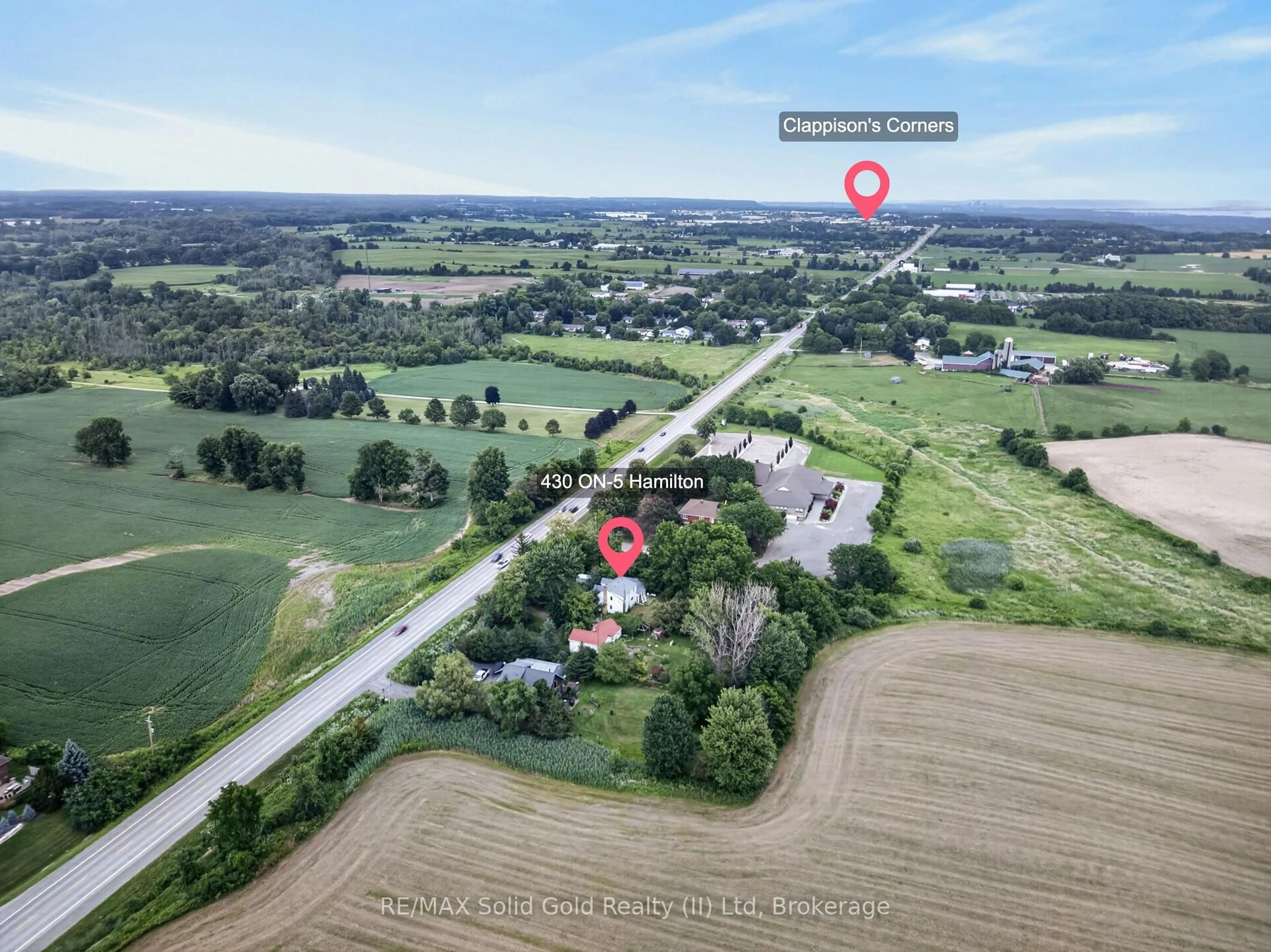 A pic from outside/outdoor area/front of a property/back of a property/a pic from drone, unknown for 430 5 Highway, Hamilton Ontario L9H 5E2