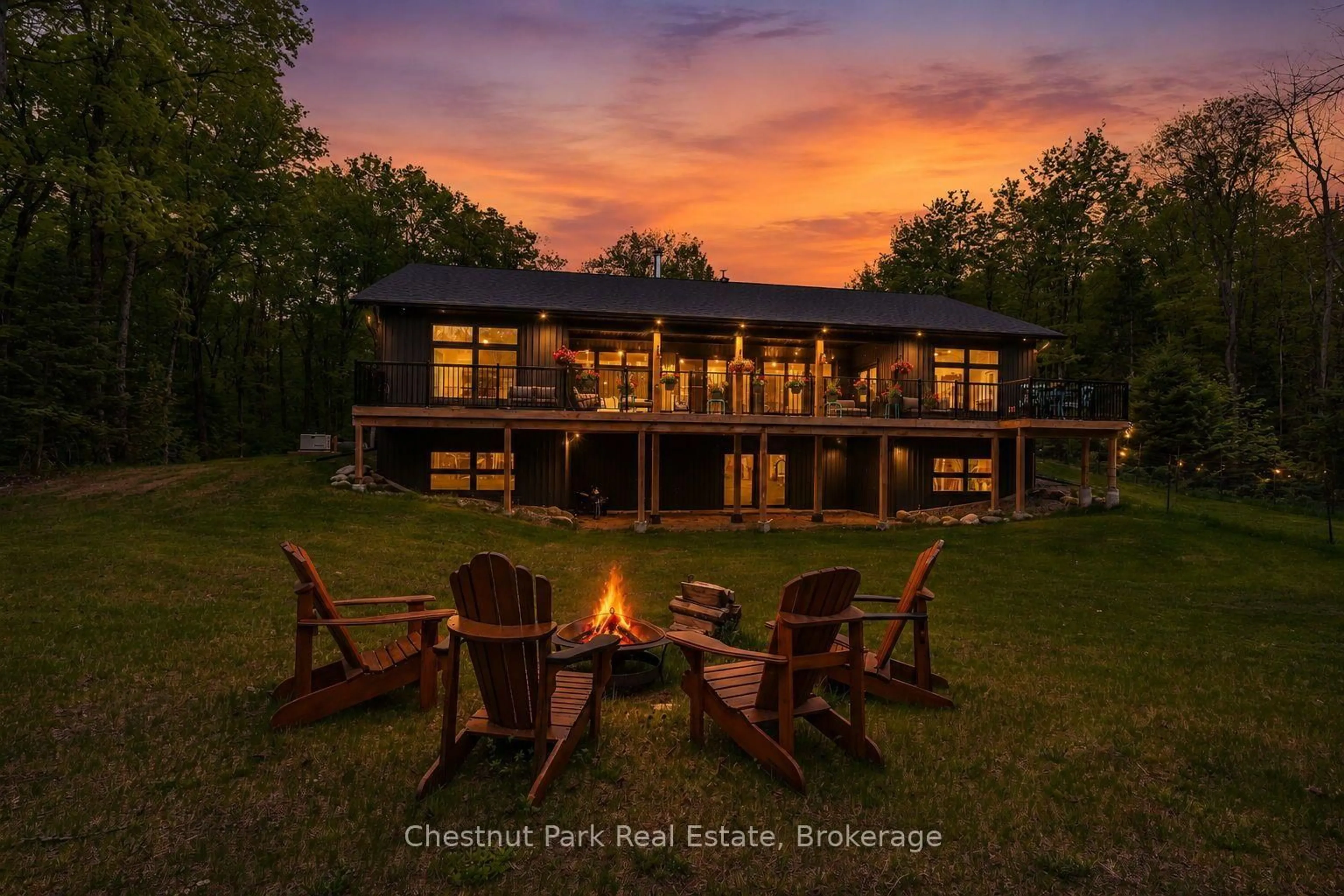 A pic from outside/outdoor area/front of a property/back of a property/a pic from drone, water/lake/river/ocean view for 149 Lynx Dr, Kearney Ontario P0A 1M0