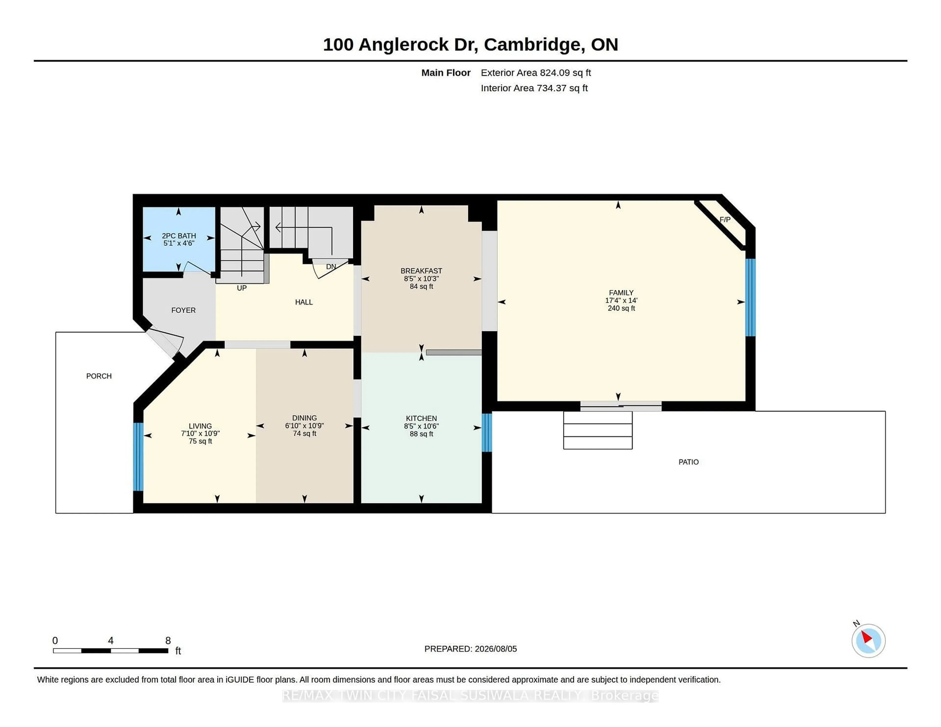 Floor plan for 100 Anglerock Dr, Cambridge Ontario N1T 1L9