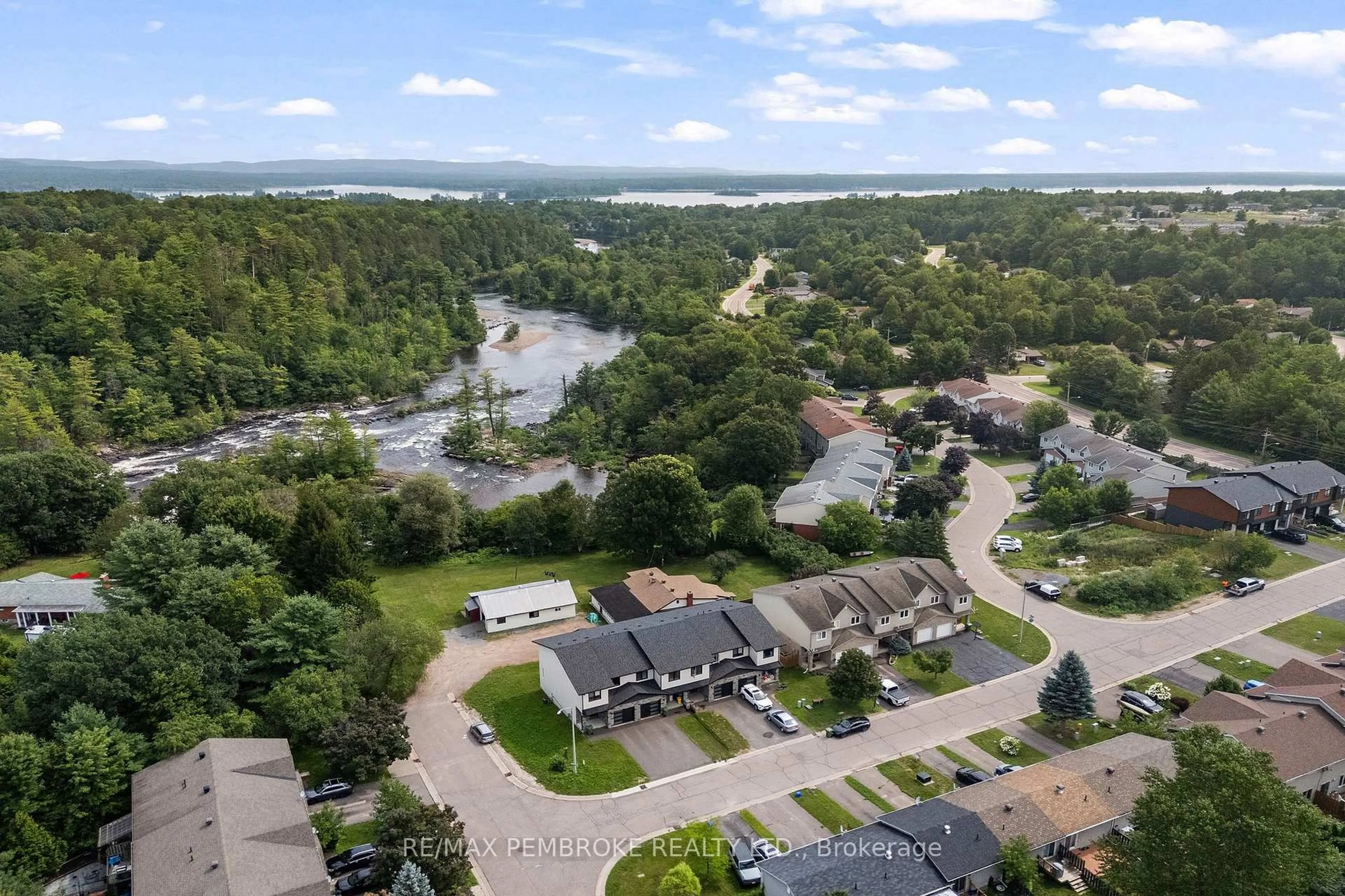 A pic from outside/outdoor area/front of a property/back of a property/a pic from drone, water/lake/river/ocean view for 41 Northbrook Rd, Petawawa Ontario K8H 3N5