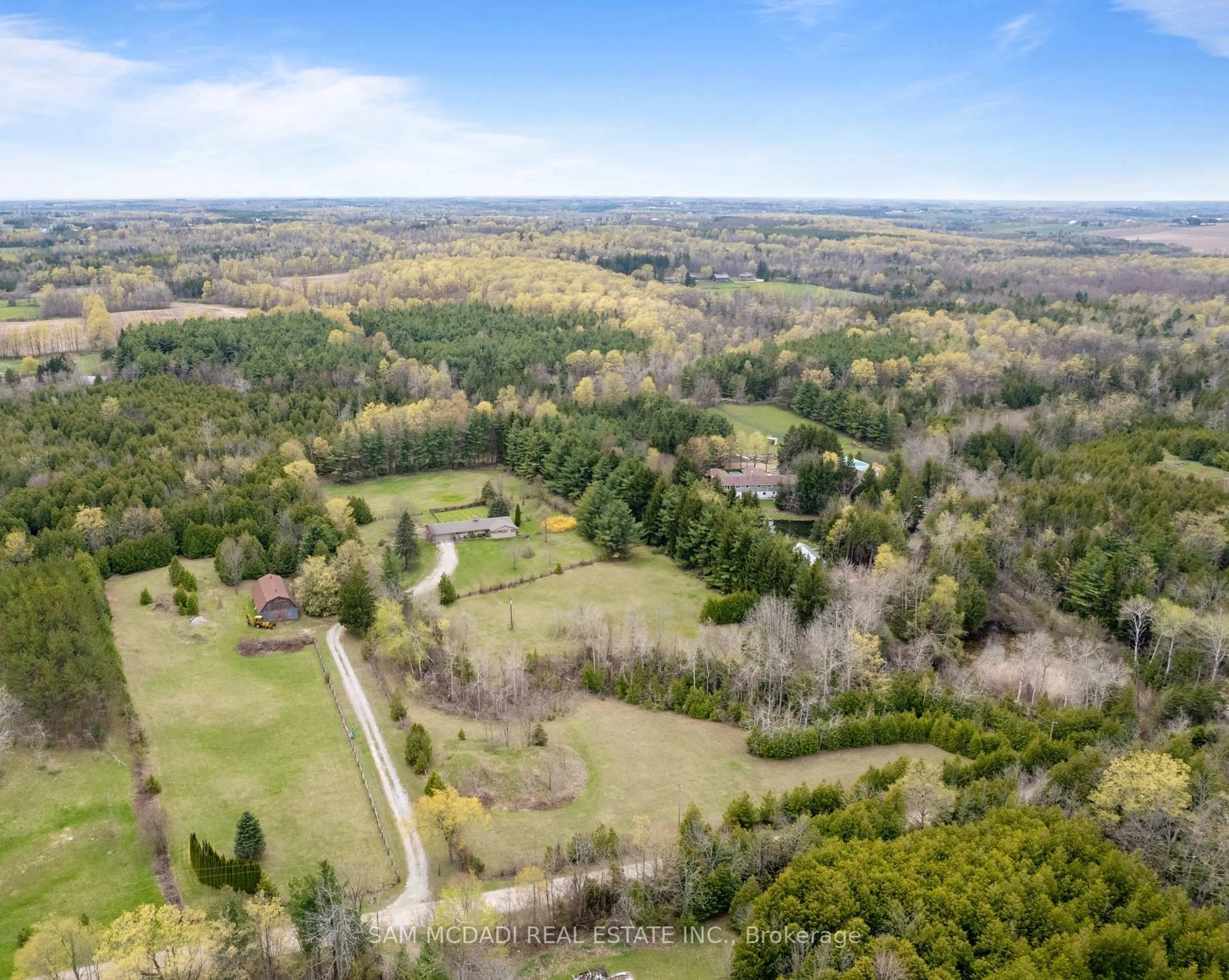 A pic from outside/outdoor area/front of a property/back of a property/a pic from drone, forest/trees view for 5114 Allan Path, Erin Ontario N0B 1H0