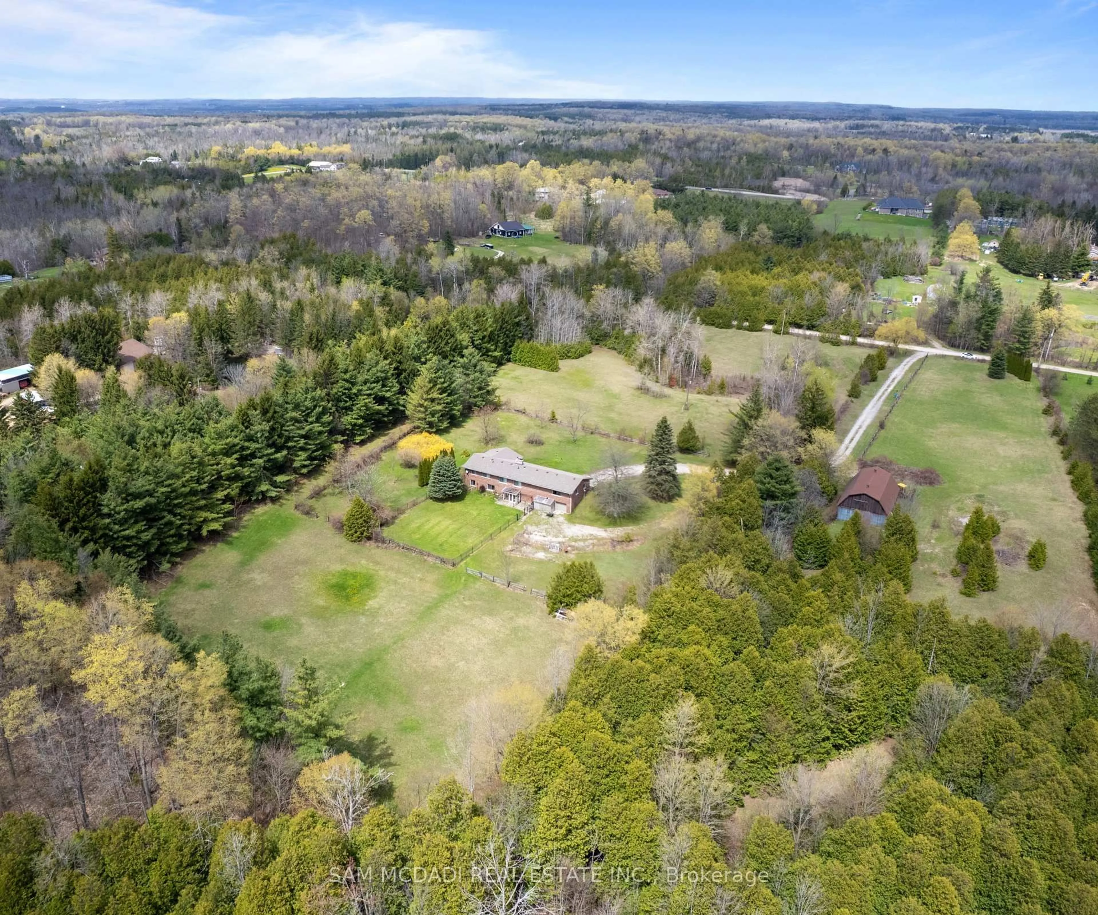 A pic from outside/outdoor area/front of a property/back of a property/a pic from drone, forest/trees view for 5114 Allan Path, Erin Ontario N0B 1H0