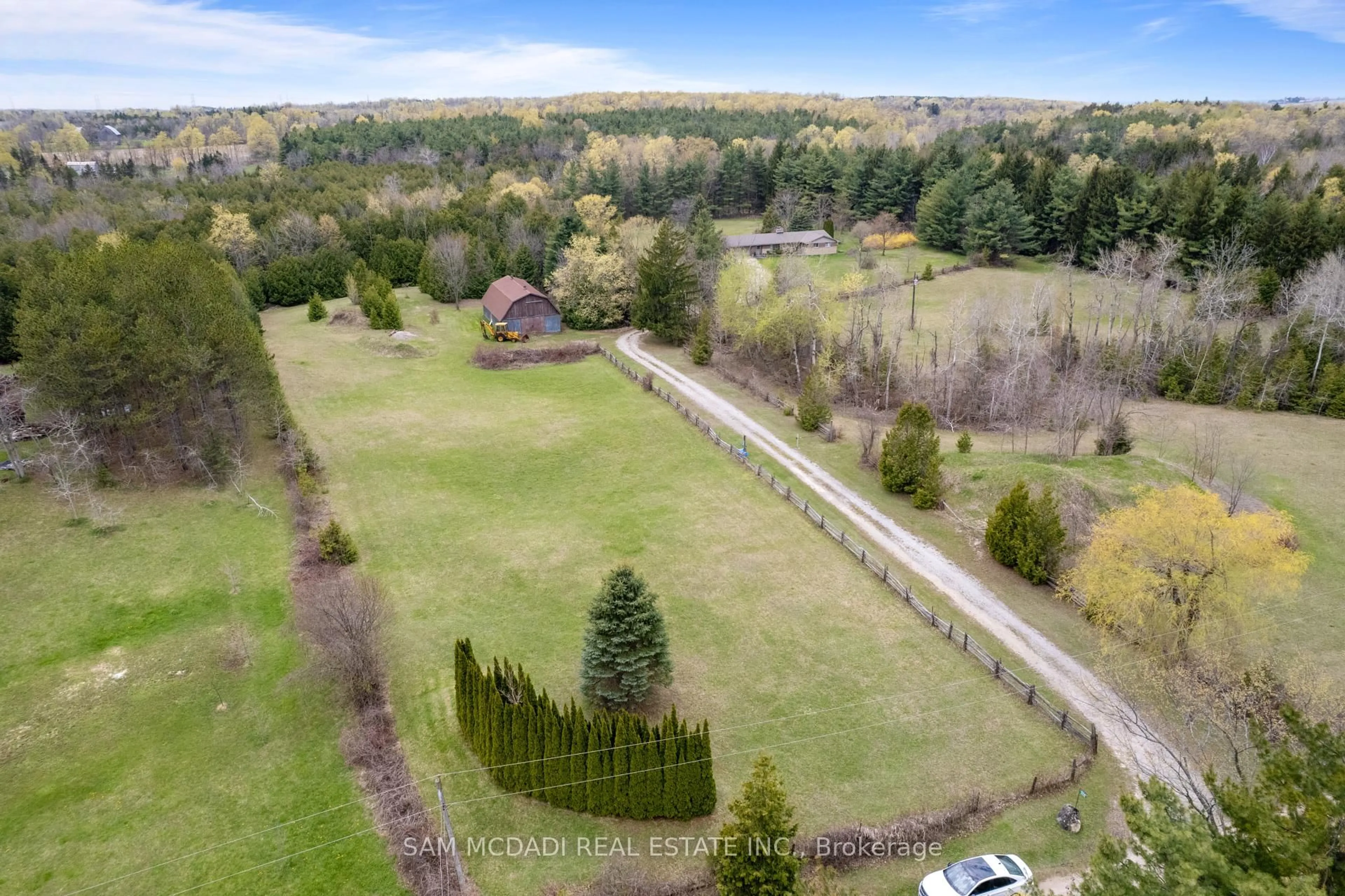 A pic from outside/outdoor area/front of a property/back of a property/a pic from drone, forest/trees view for 5114 Allan Path, Erin Ontario N0B 1H0
