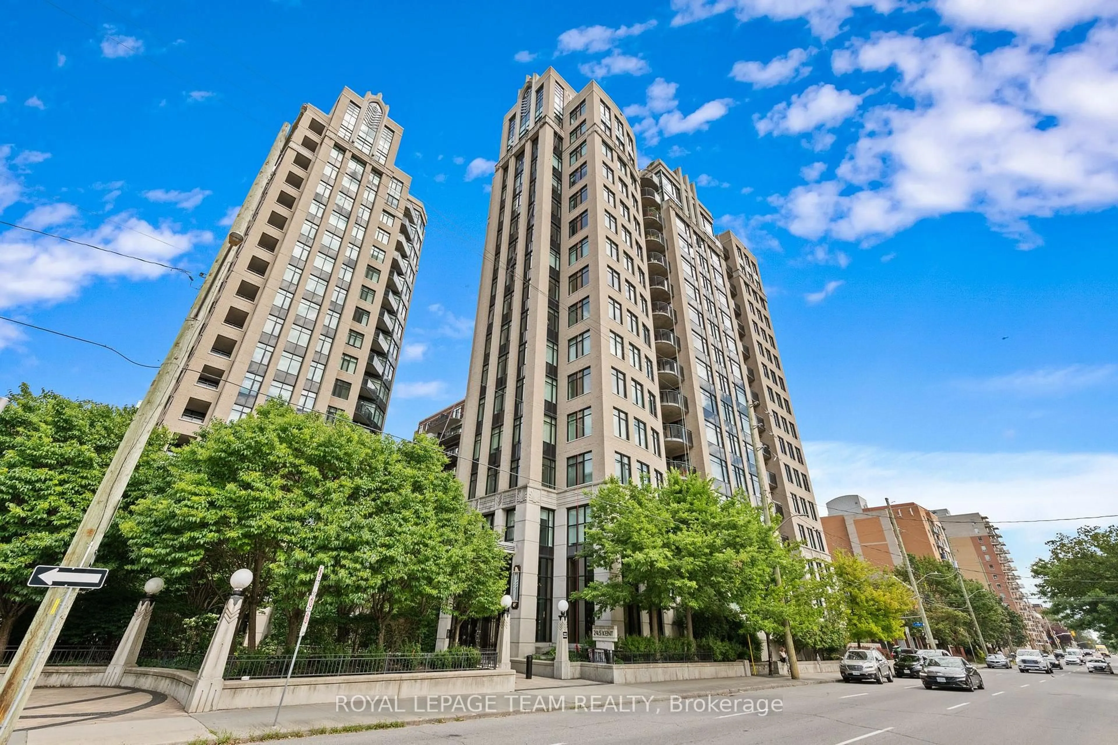 A pic from outside/outdoor area/front of a property/back of a property/a pic from drone, city buildings view from balcony for 245 Kent St #1003, Ottawa Ontario K2P 0A5