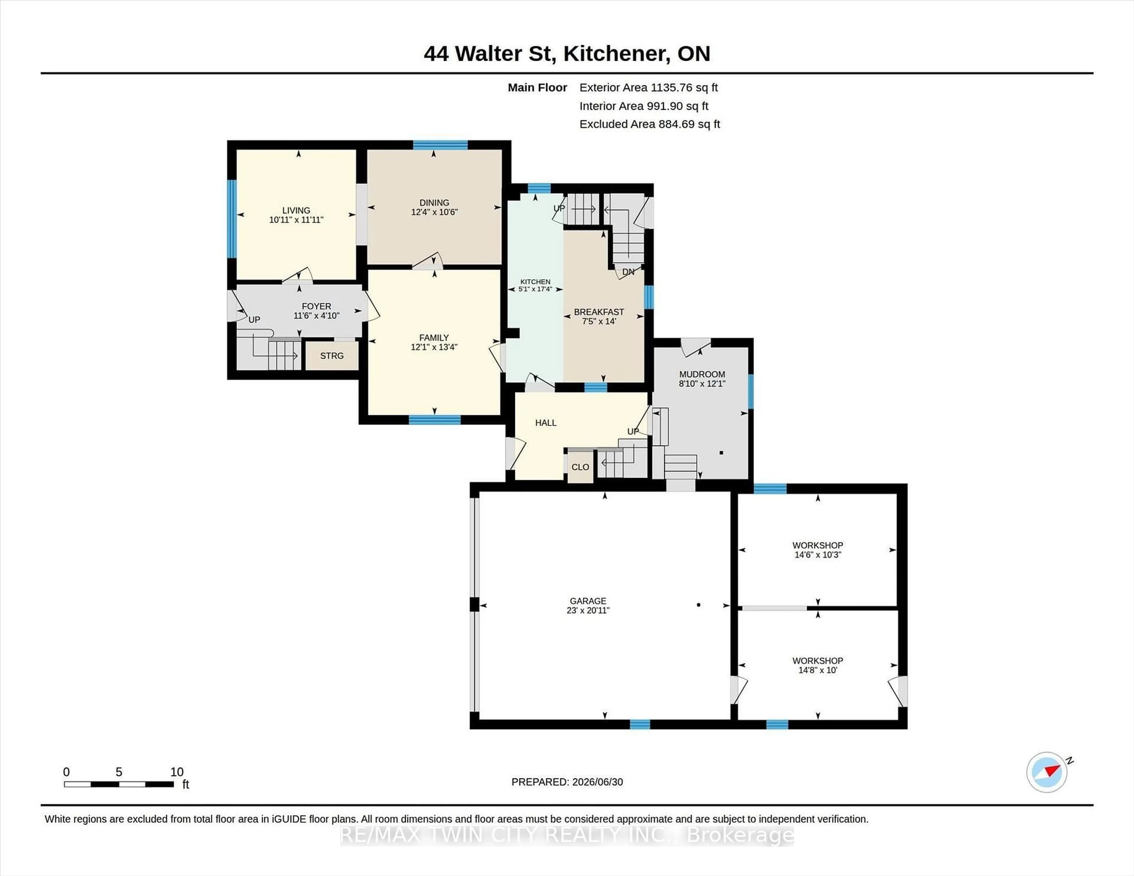 Floor plan for 44 Walter St, Kitchener Ontario N2G 1S1