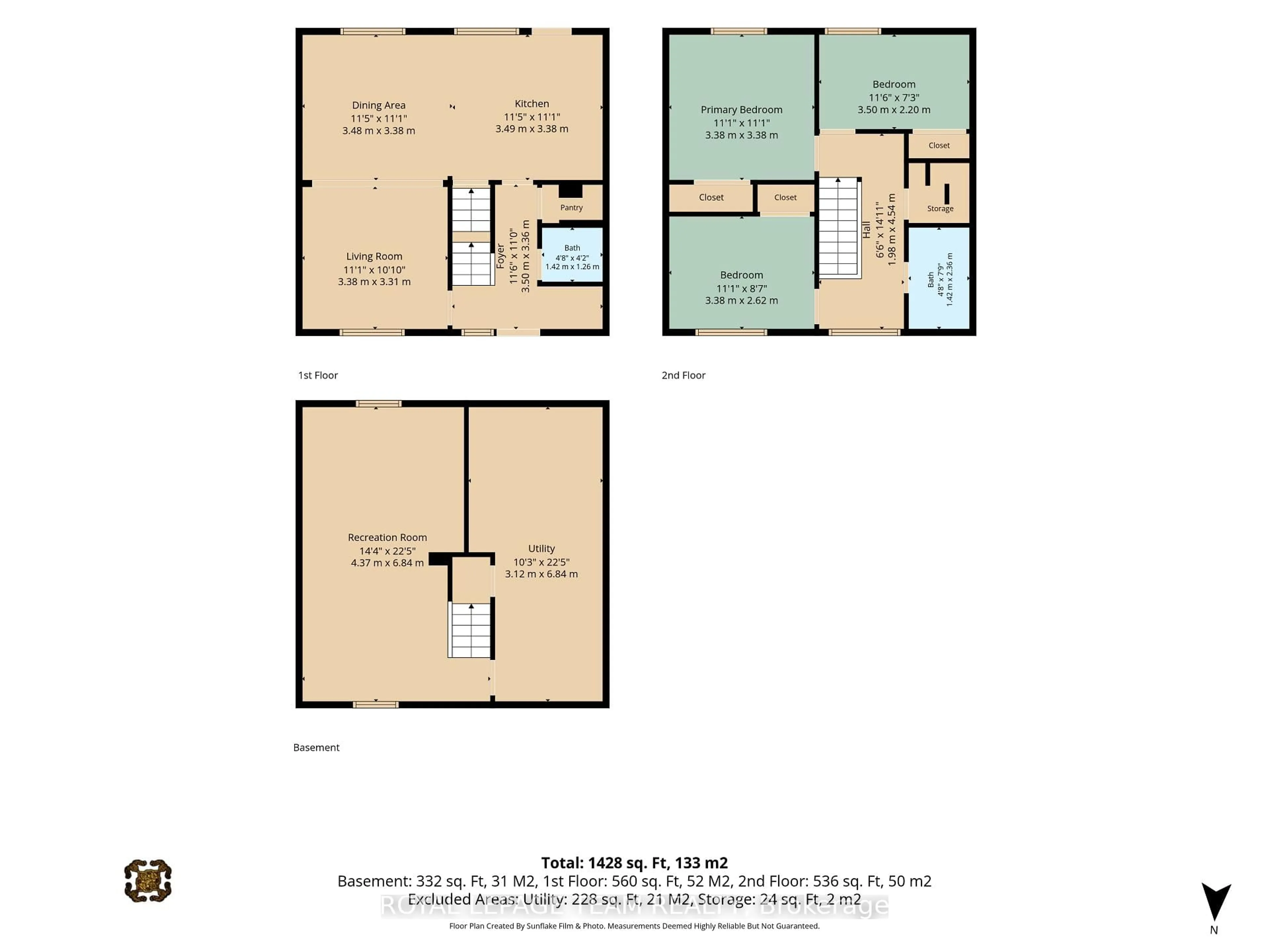 Floor plan for 1516 Beaverpond Dr #F, Ottawa Ontario K1B 3R9