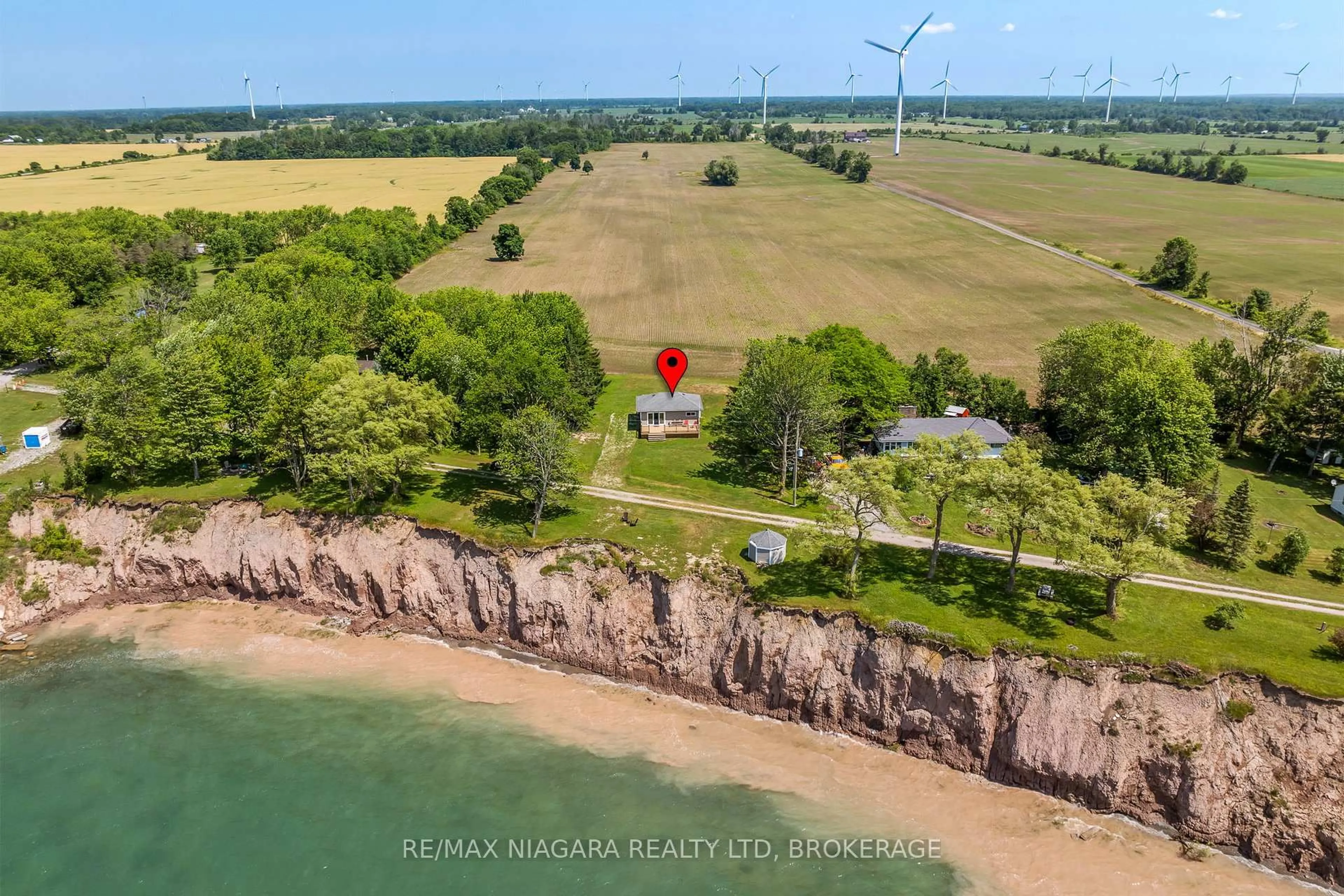 A pic from outside/outdoor area/front of a property/back of a property/a pic from drone, water/lake/river/ocean view for 45 Erie Heights Line, Haldimand Ontario N0A 1K0