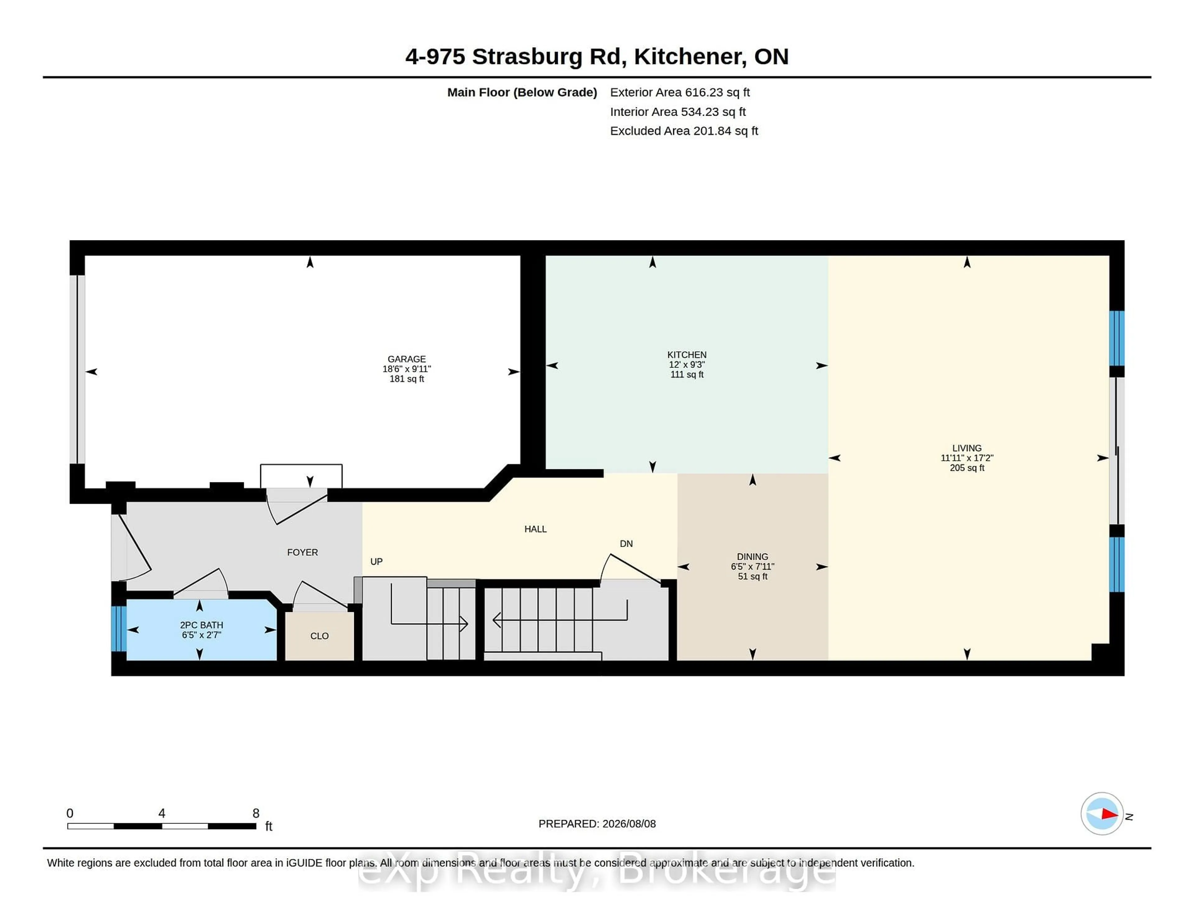 Floor plan for 975 Strasburg Rd #4, Kitchener Ontario N2E 0A8