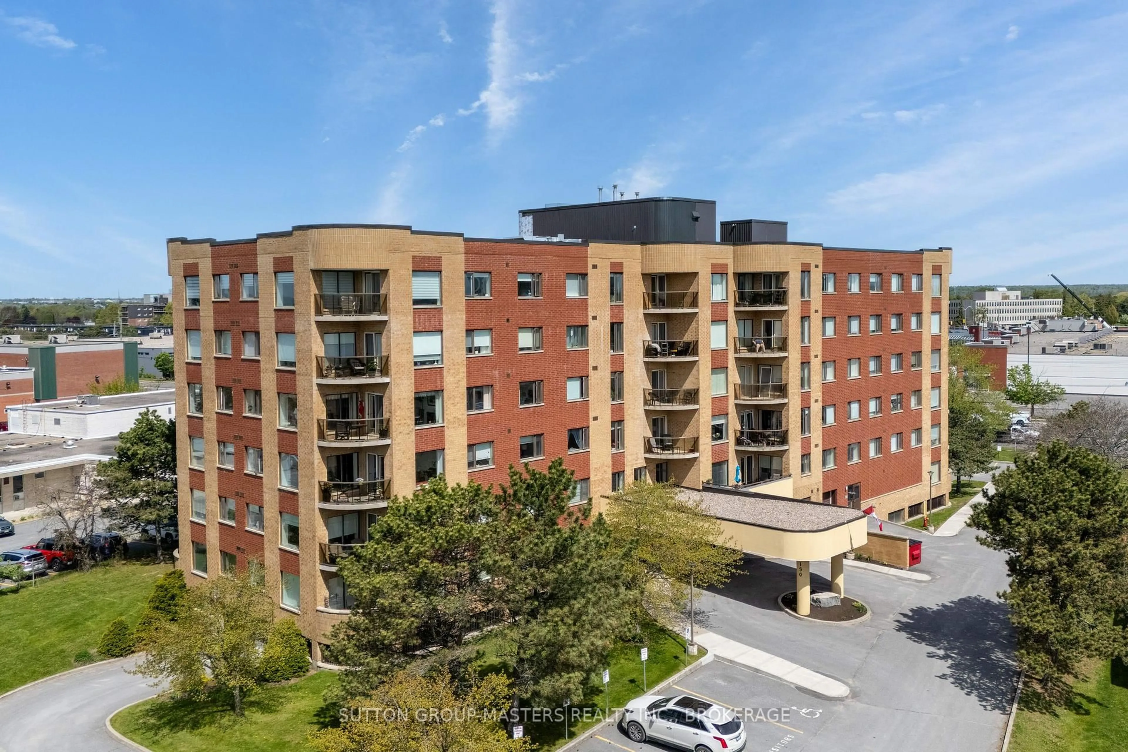 A pic from outside/outdoor area/front of a property/back of a property/a pic from drone, city buildings view from balcony for 130 Wright Cres #204, Kingston Ontario K7L 5R1