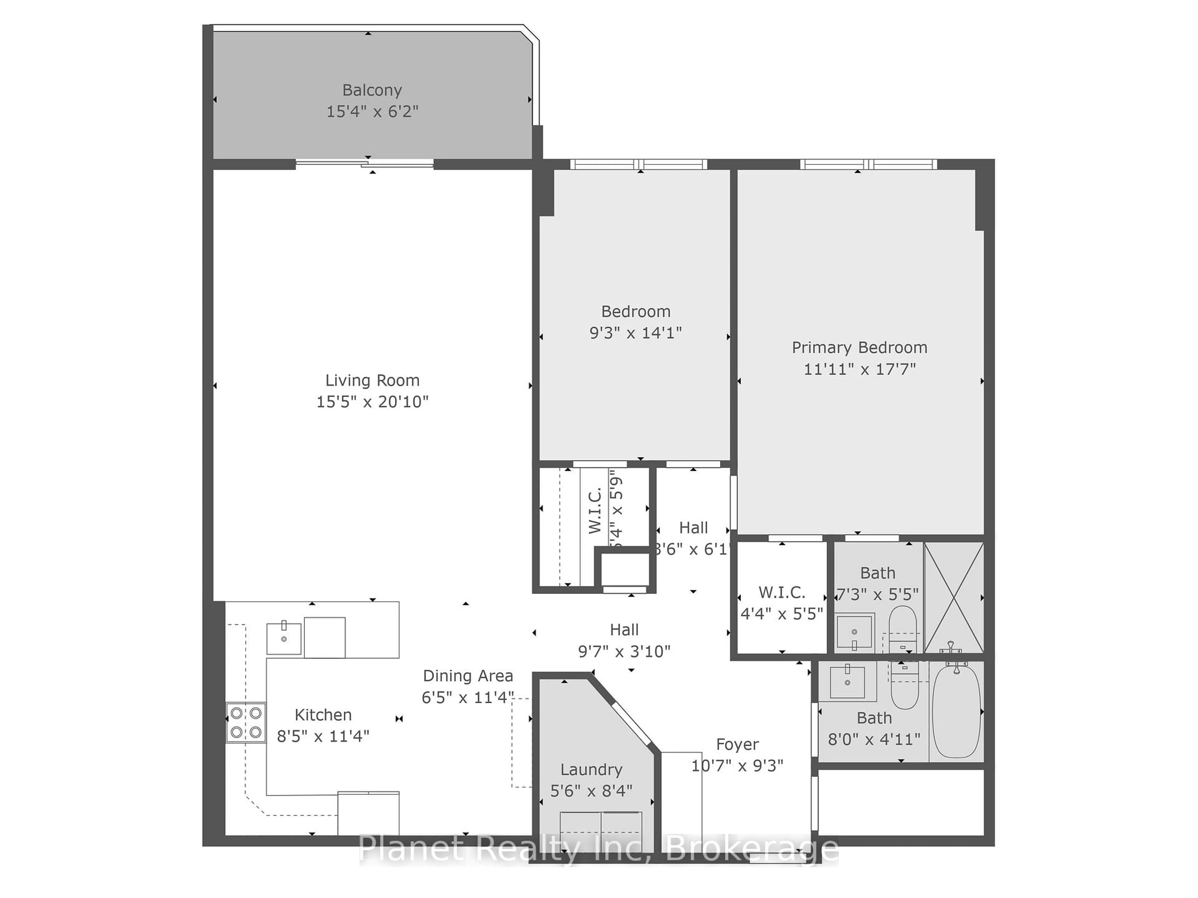 Floor plan for 60 Wyndham St #507, Guelph Ontario N1E 7H7
