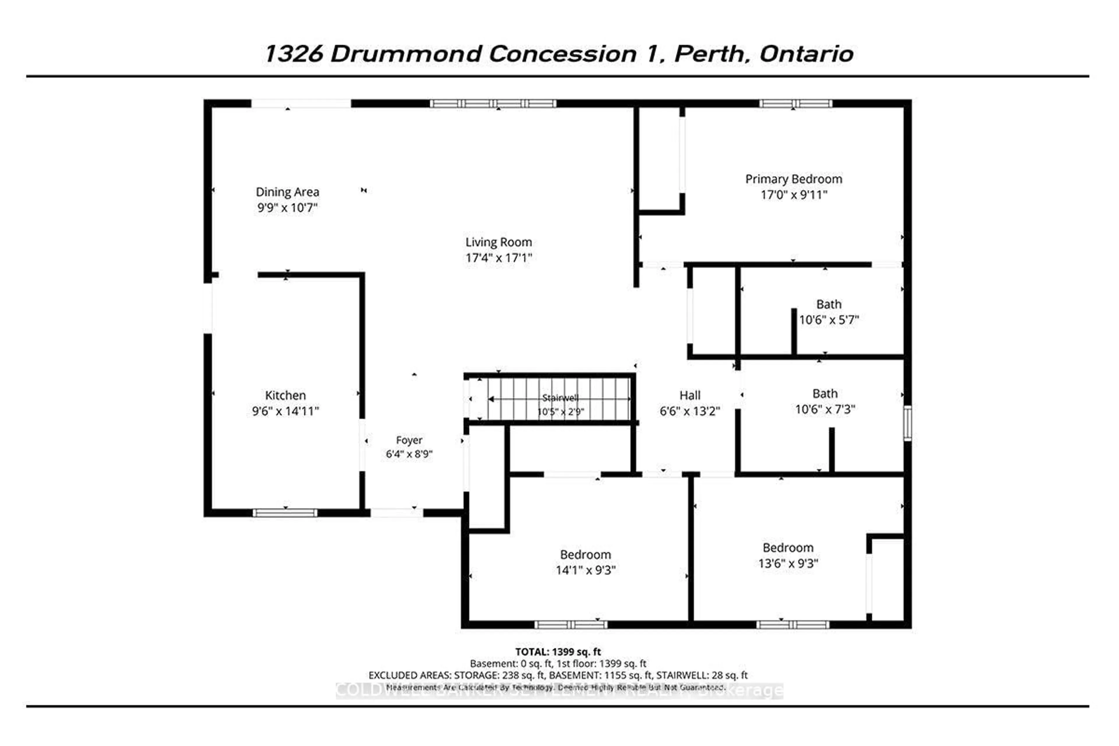 Floor plan for 1326 Drummond Con. 1 Rd, Perth Ontario K7H 3C3
