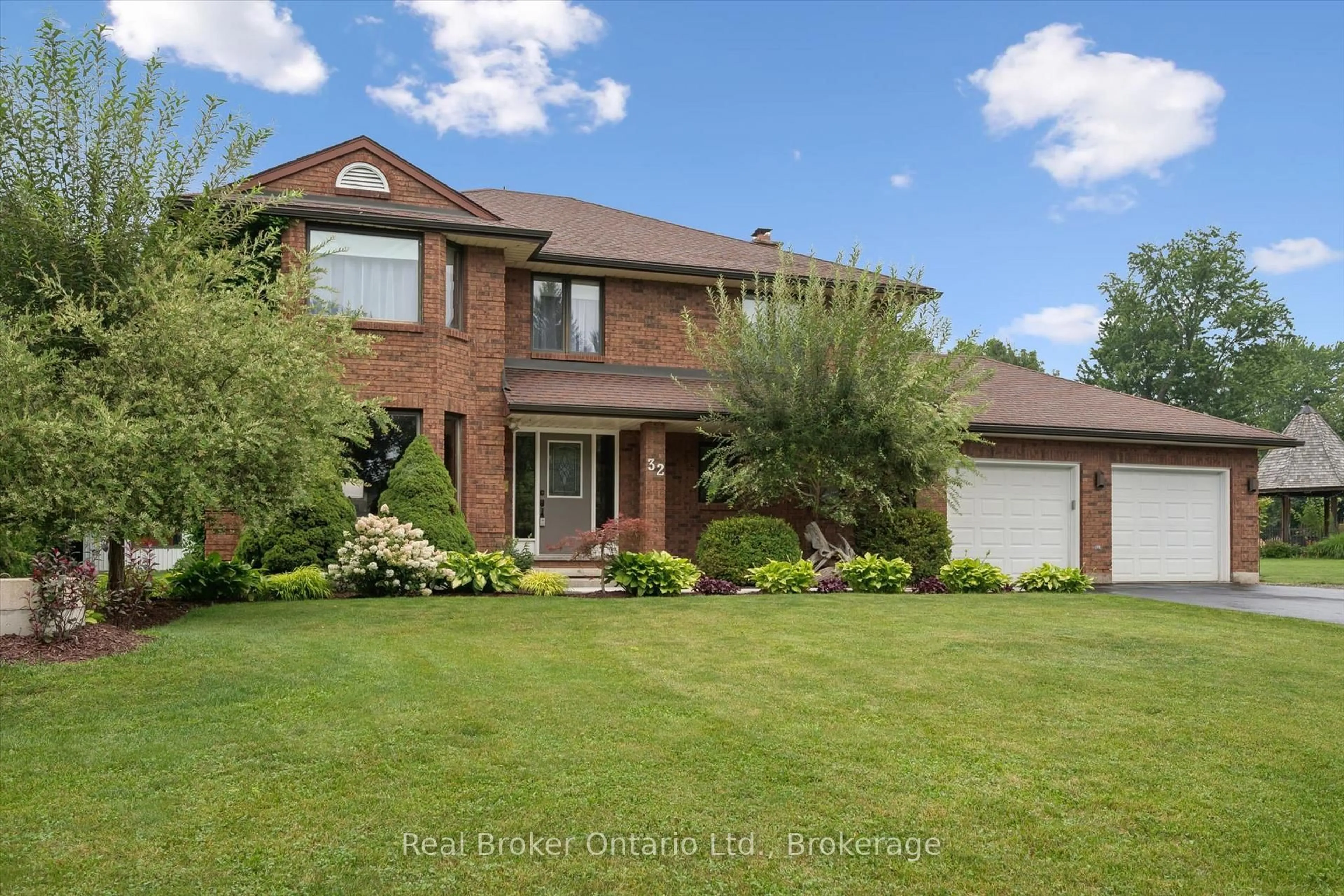 Home with brick exterior material, street for 32 Sunset Dr, Woolwich Ontario N0B 2V0