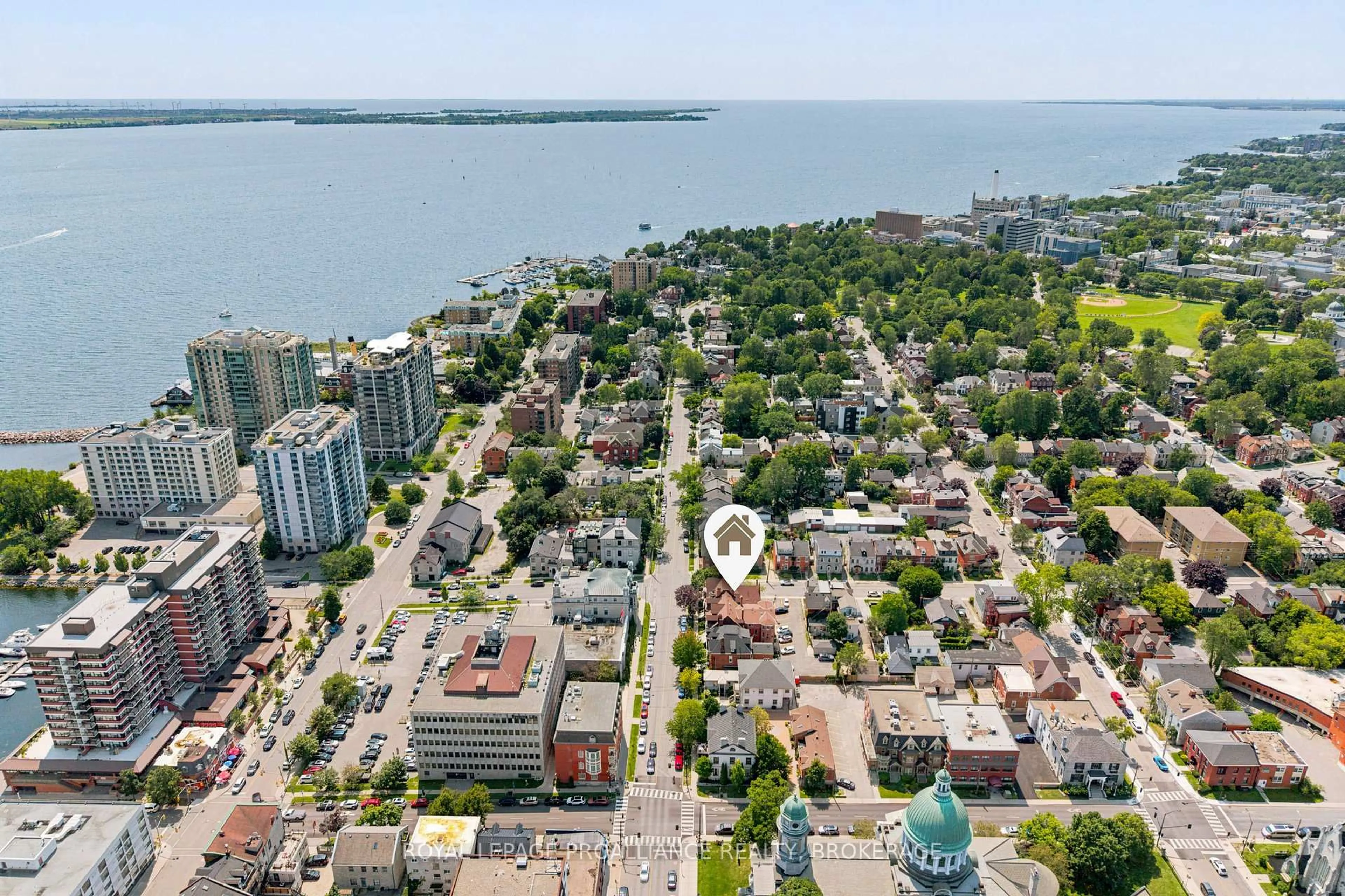 A pic from outside/outdoor area/front of a property/back of a property/a pic from drone, city buildings view from balcony for 250 King St #1, Kingston Ontario K7L 3A9