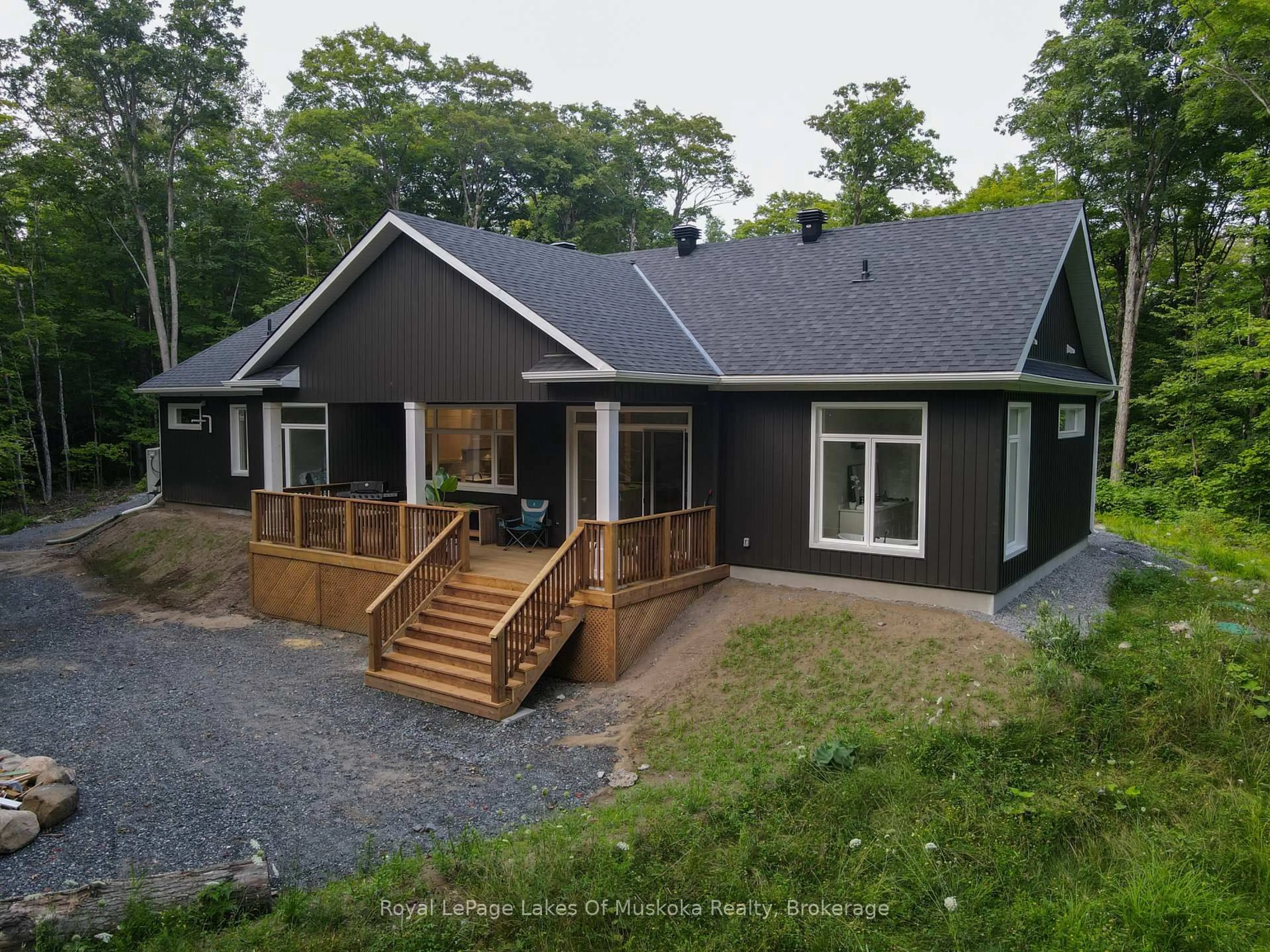 A pic from outside/outdoor area/front of a property/back of a property/a pic from drone, unknown for 5 Flicker Lane, McDougall Ontario P2A 2W9