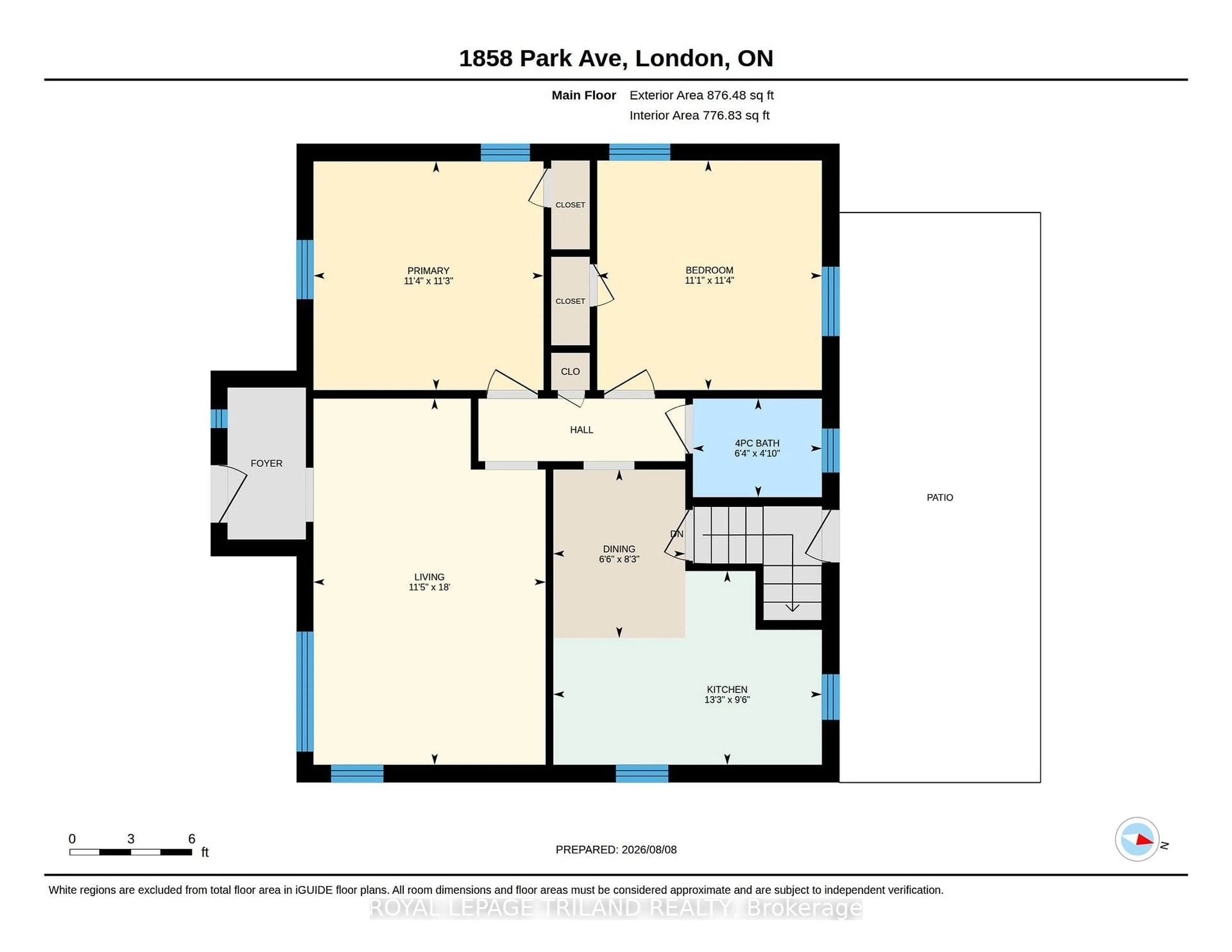 Floor plan for 1858 Park Ave, London East Ontario N5W 2J8