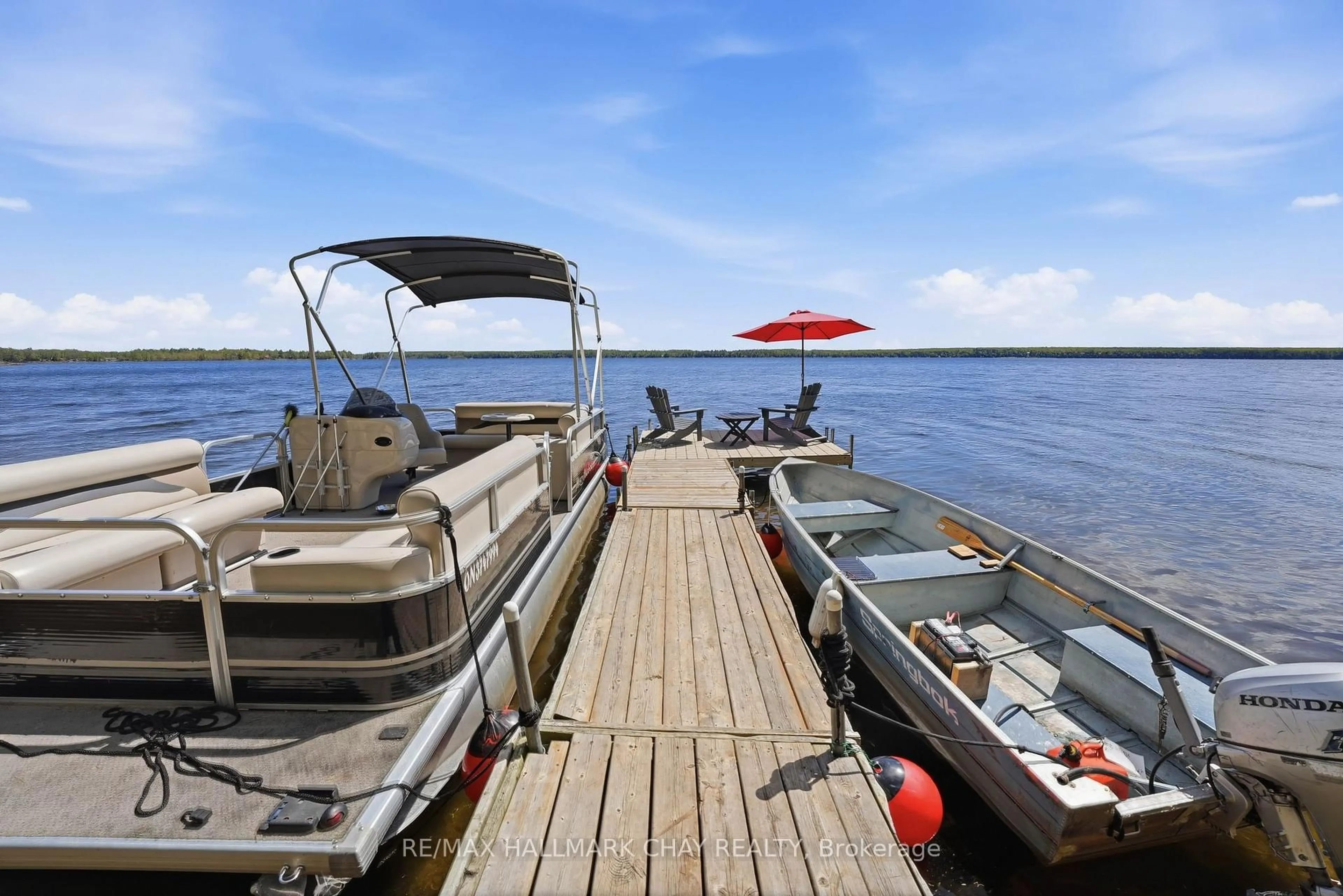 Patio, water/lake/river/ocean view for 18 Baker Blvd, Kawartha Lakes Ontario K0M 2B0
