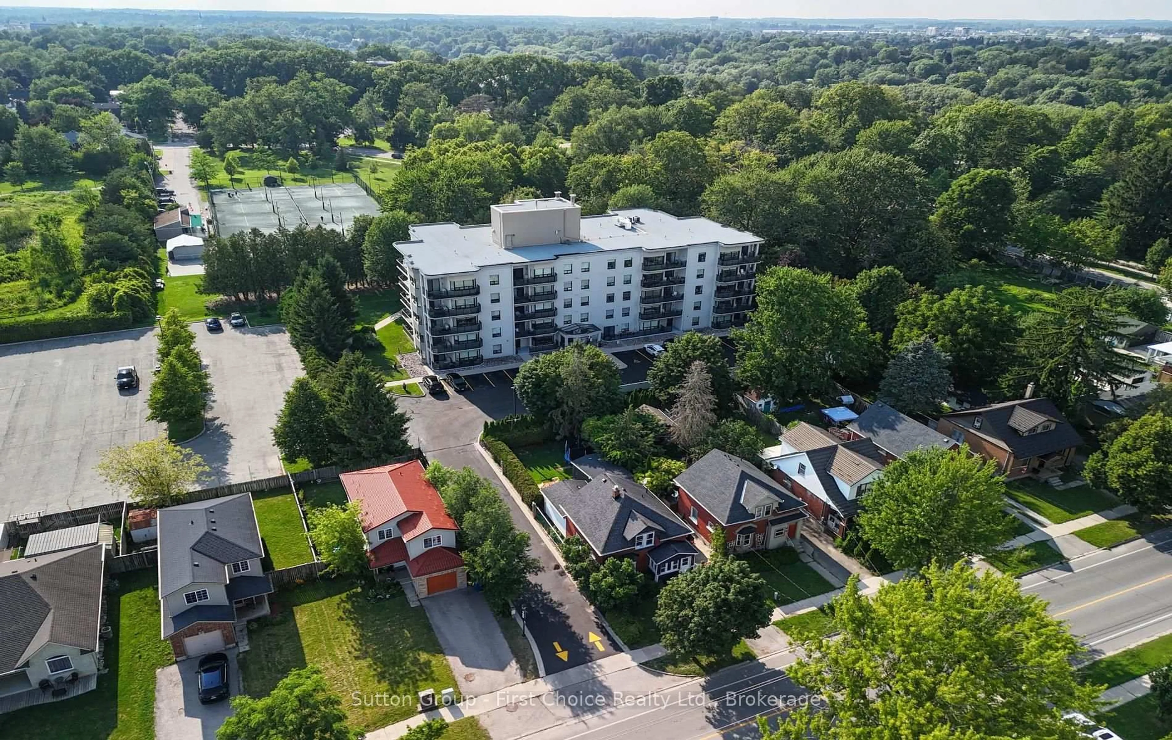 A pic from outside/outdoor area/front of a property/back of a property/a pic from drone, city buildings view from balcony for 160 Romeo St #504, Stratford Ontario N5A 4S9